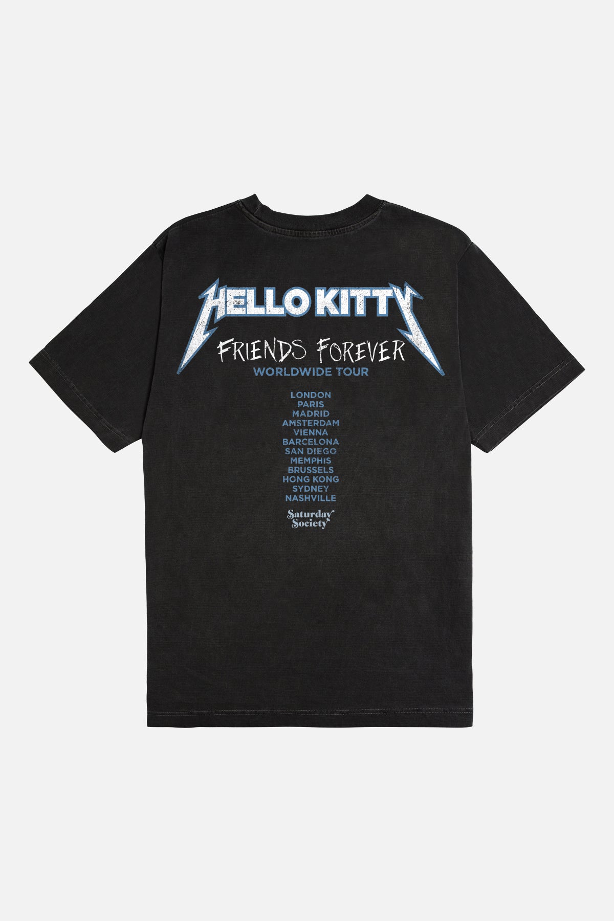 Hello Kitty Forever Metal T-shirt in Washed Black