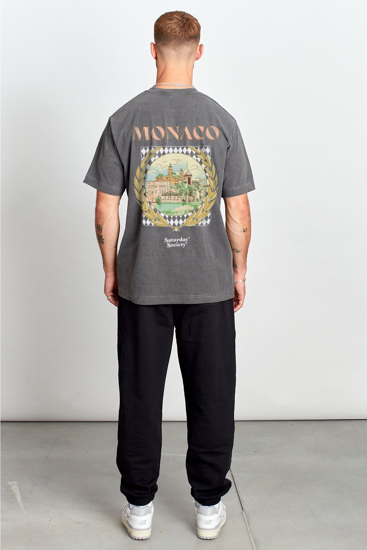 Saturday Society Monaco T-shirt in Washed Grey