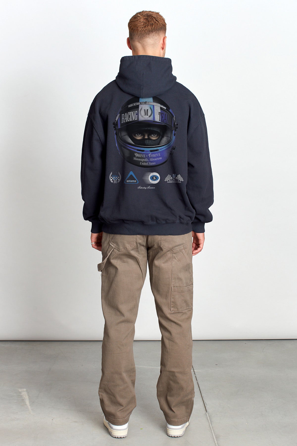 Saturday Society Minneapolis Racing Hoodie in Washed Black