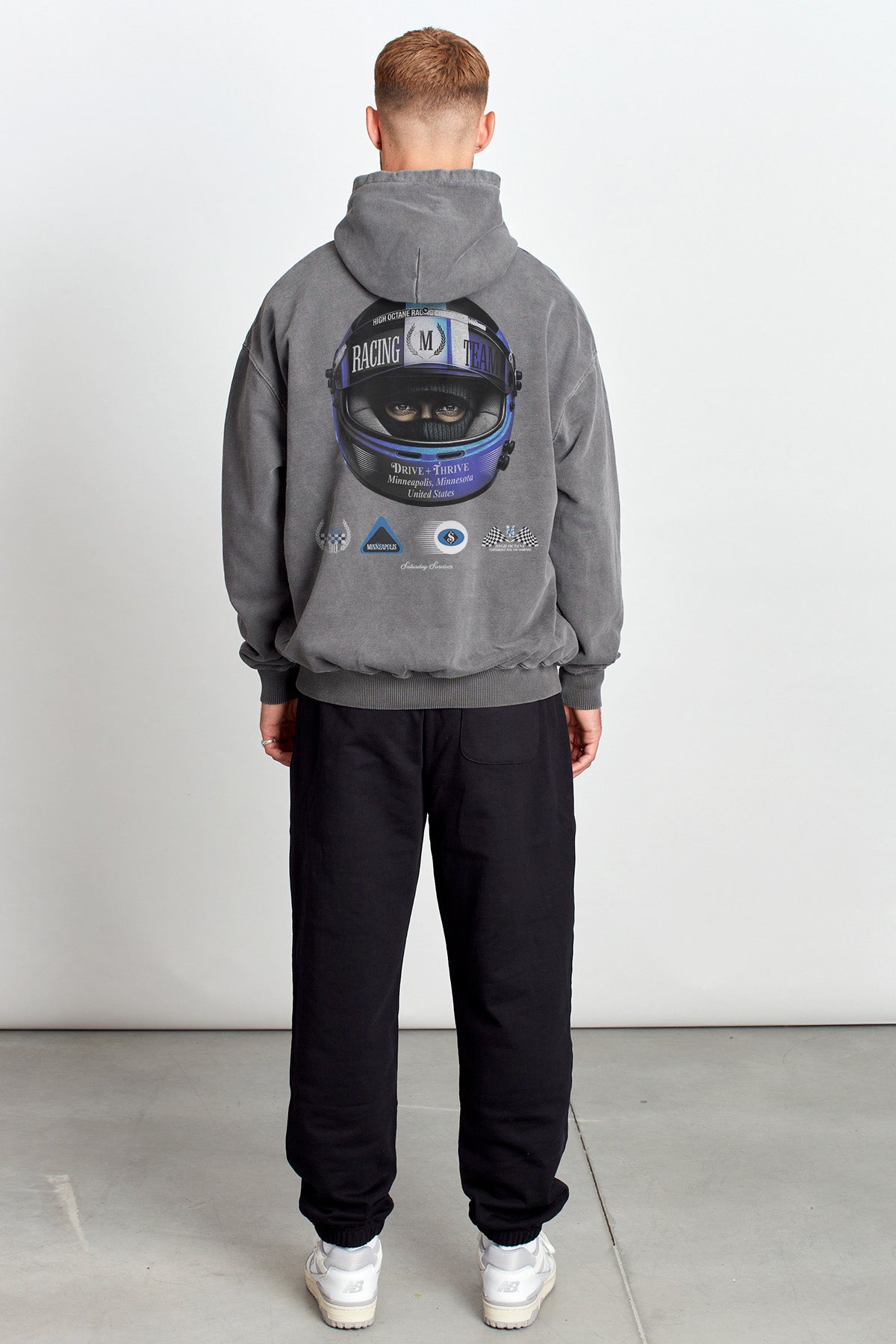 Saturday Society Minneapolis Racing Hoodie in Washed Grey