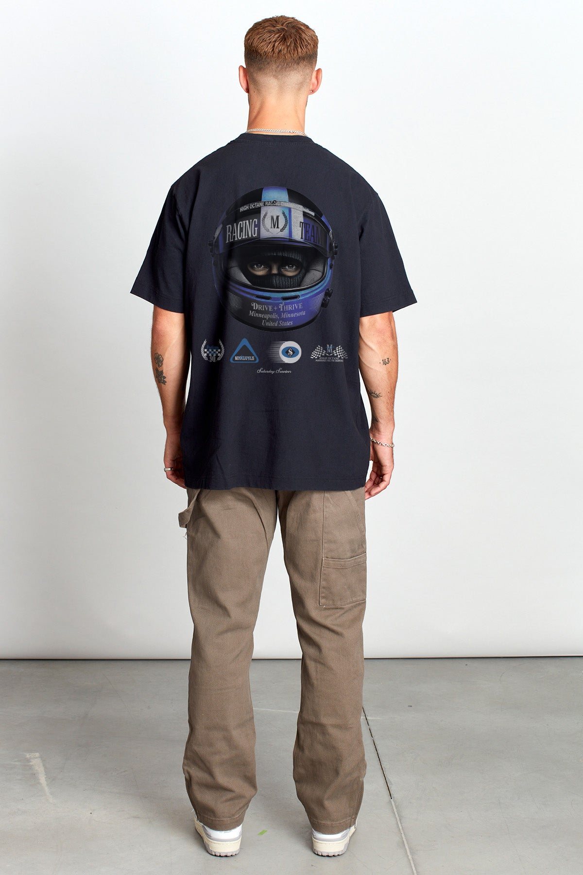 Saturday Society Minneapolis Racing T-shirt in Washed Black