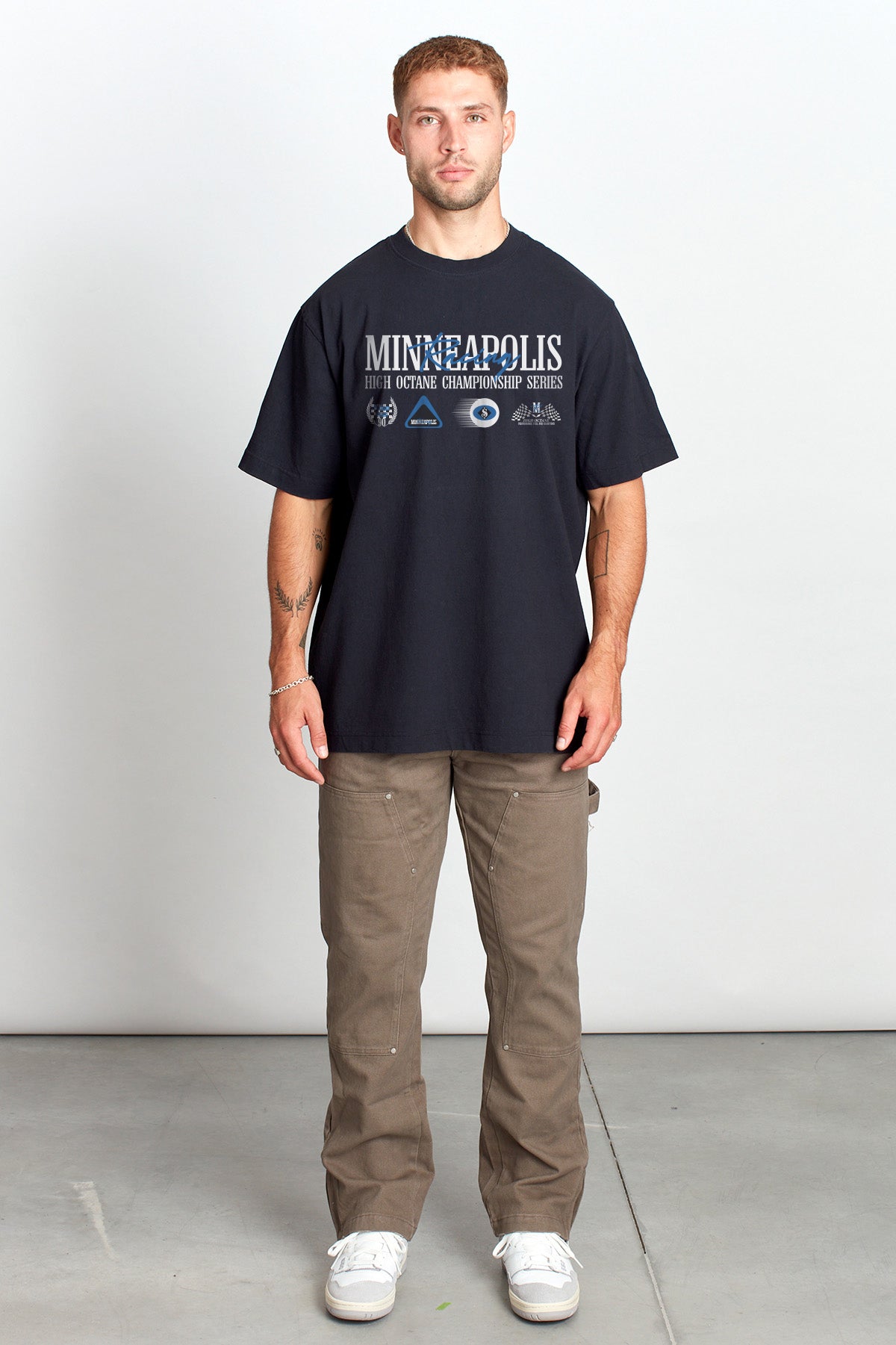 Saturday Society Minneapolis Racing T-shirt in Washed Black