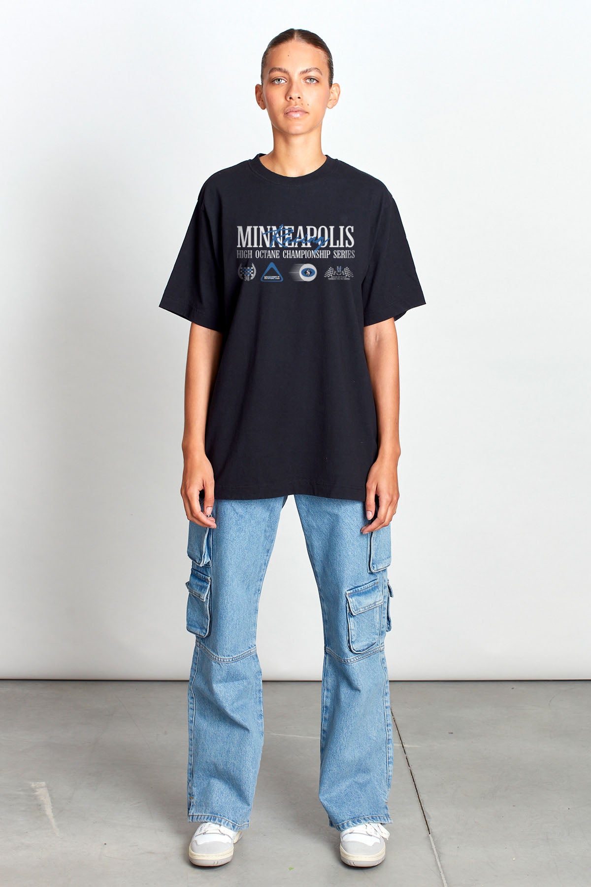 Saturday Society Minneapolis Racing T-shirt in Washed Black