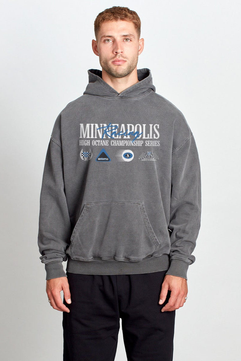 Saturday Society Minneapolis Racing Hoodie in Washed Grey