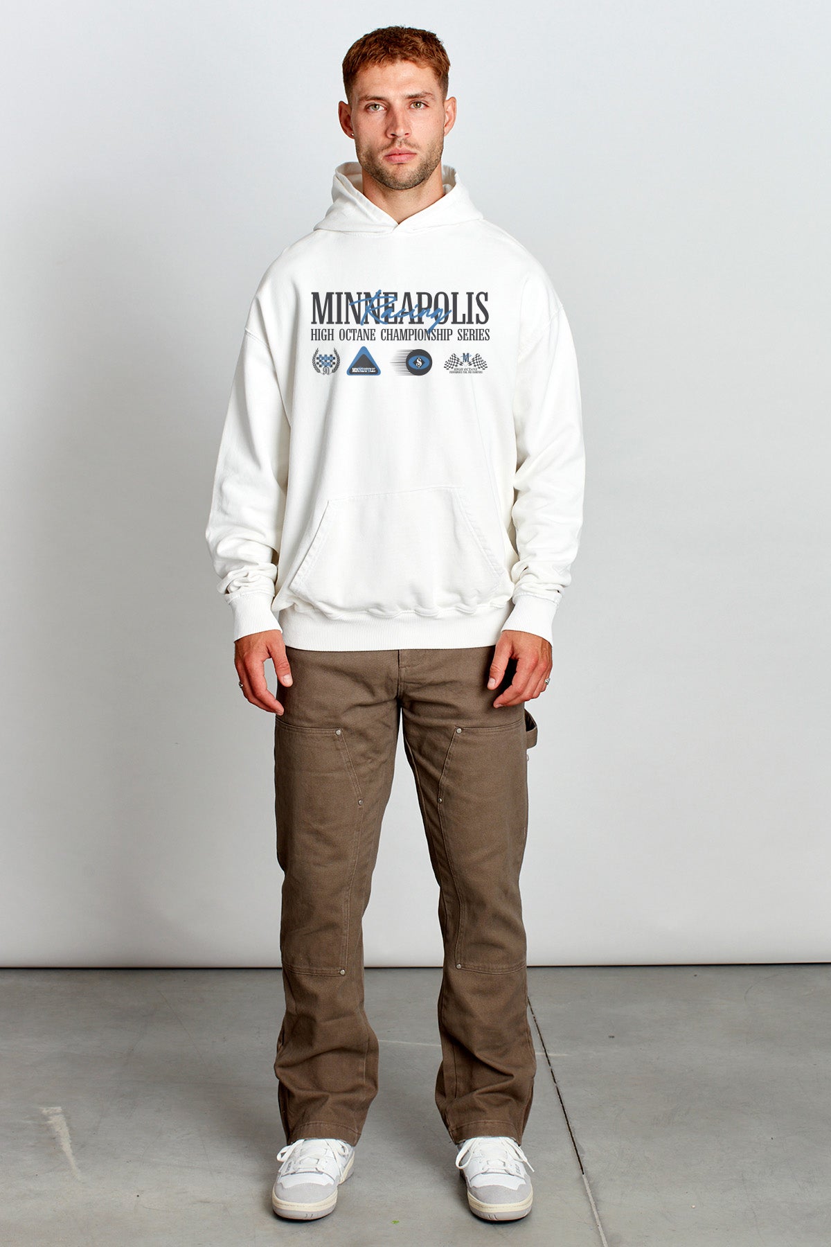 Saturday Society Minneapolis Racing Hoodie in Vintage White