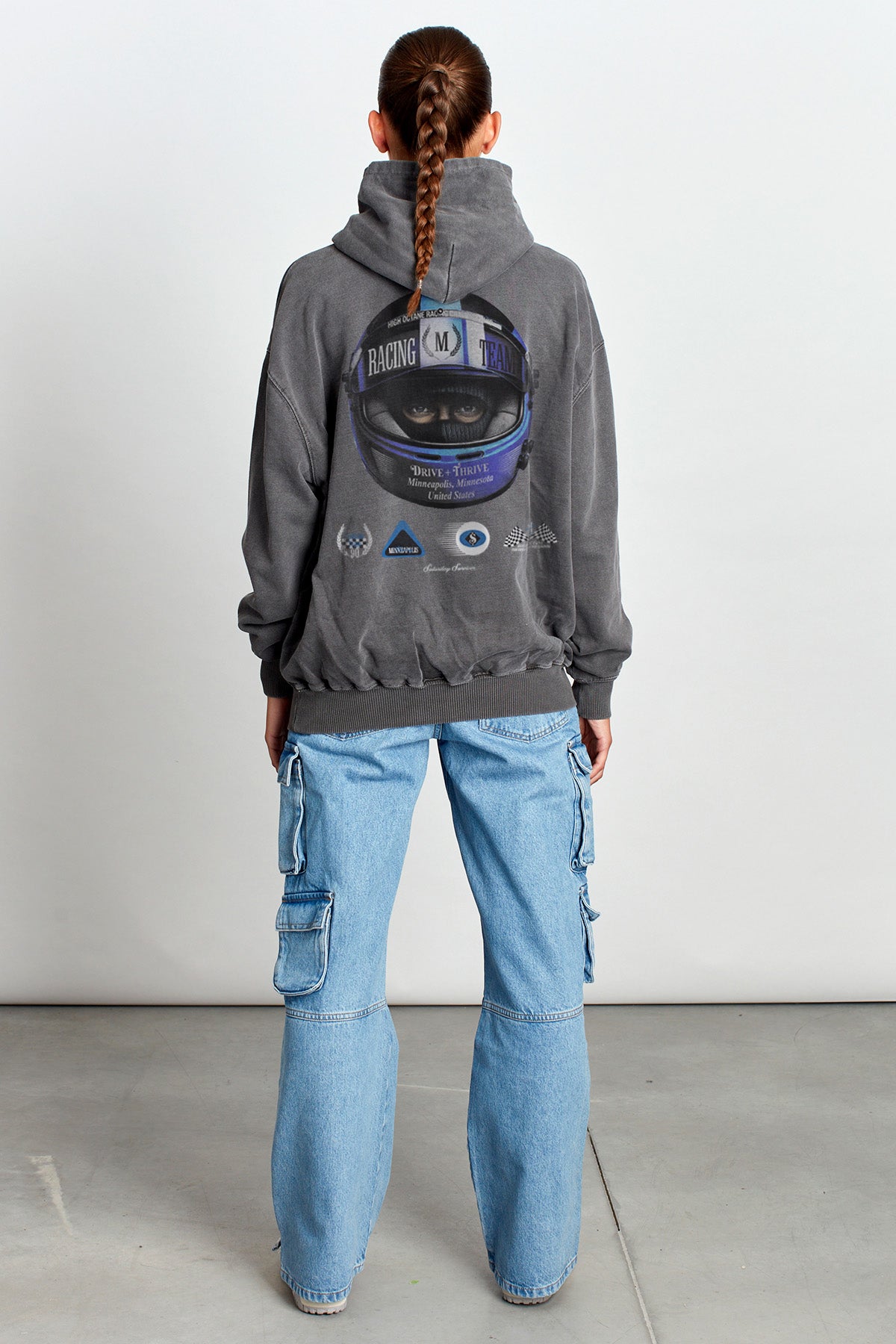 Saturday Society Minneapolis Racing Hoodie in Washed Grey