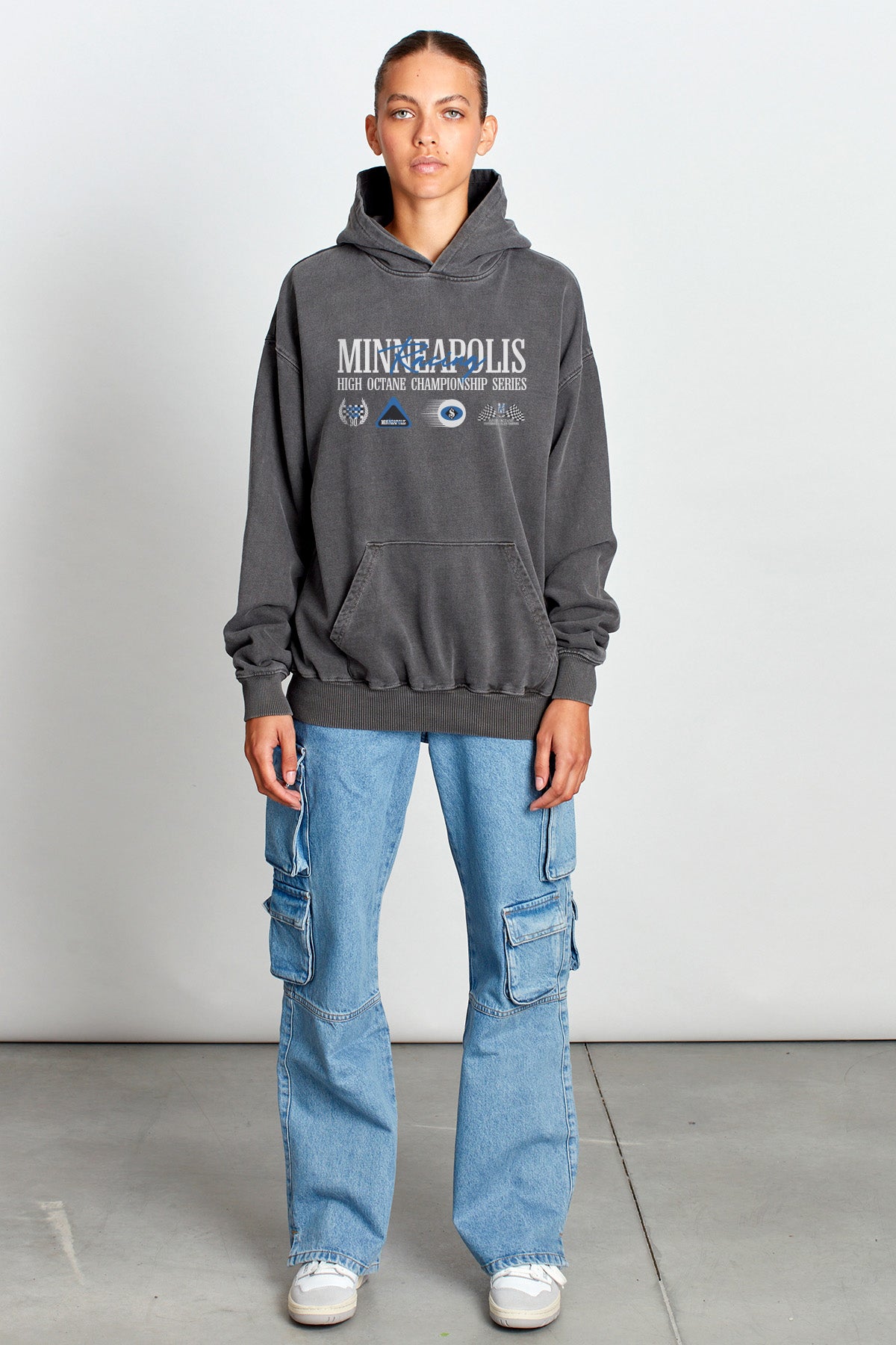 Saturday Society Minneapolis Racing Hoodie in Washed Grey