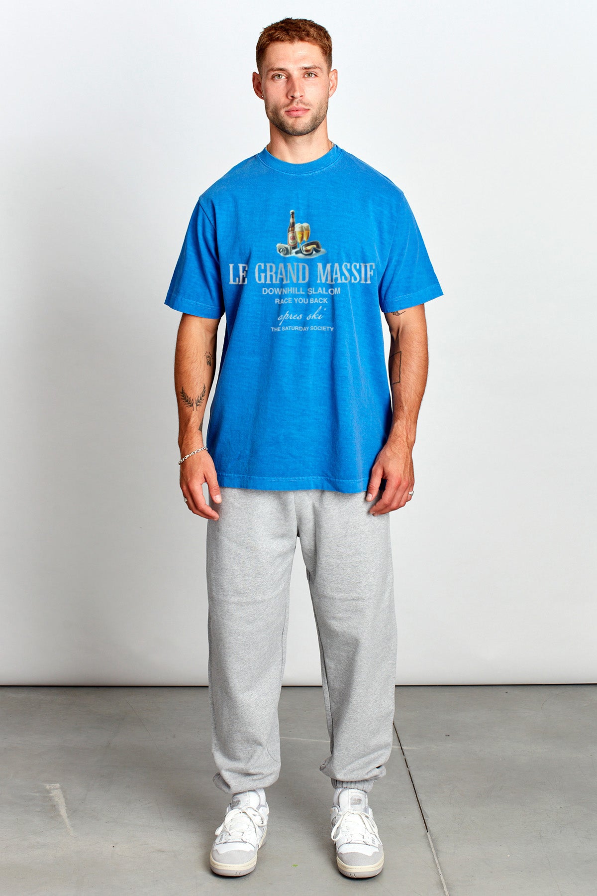 Saturday Society Le Grand Massif T-shirt in Federal Blue