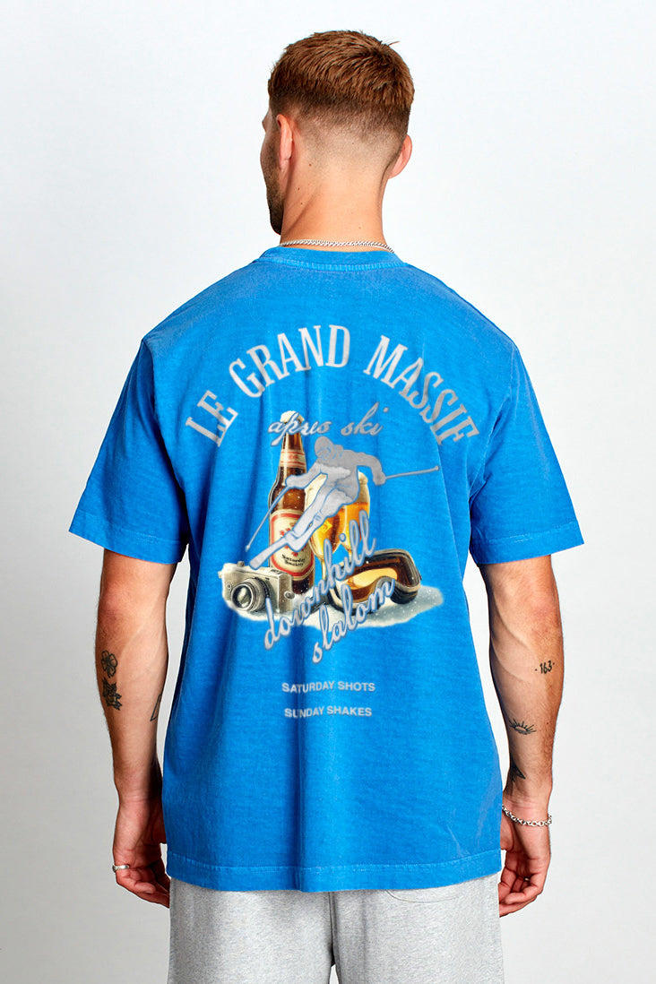 Saturday Society Le Grand Massif T-shirt in Federal Blue