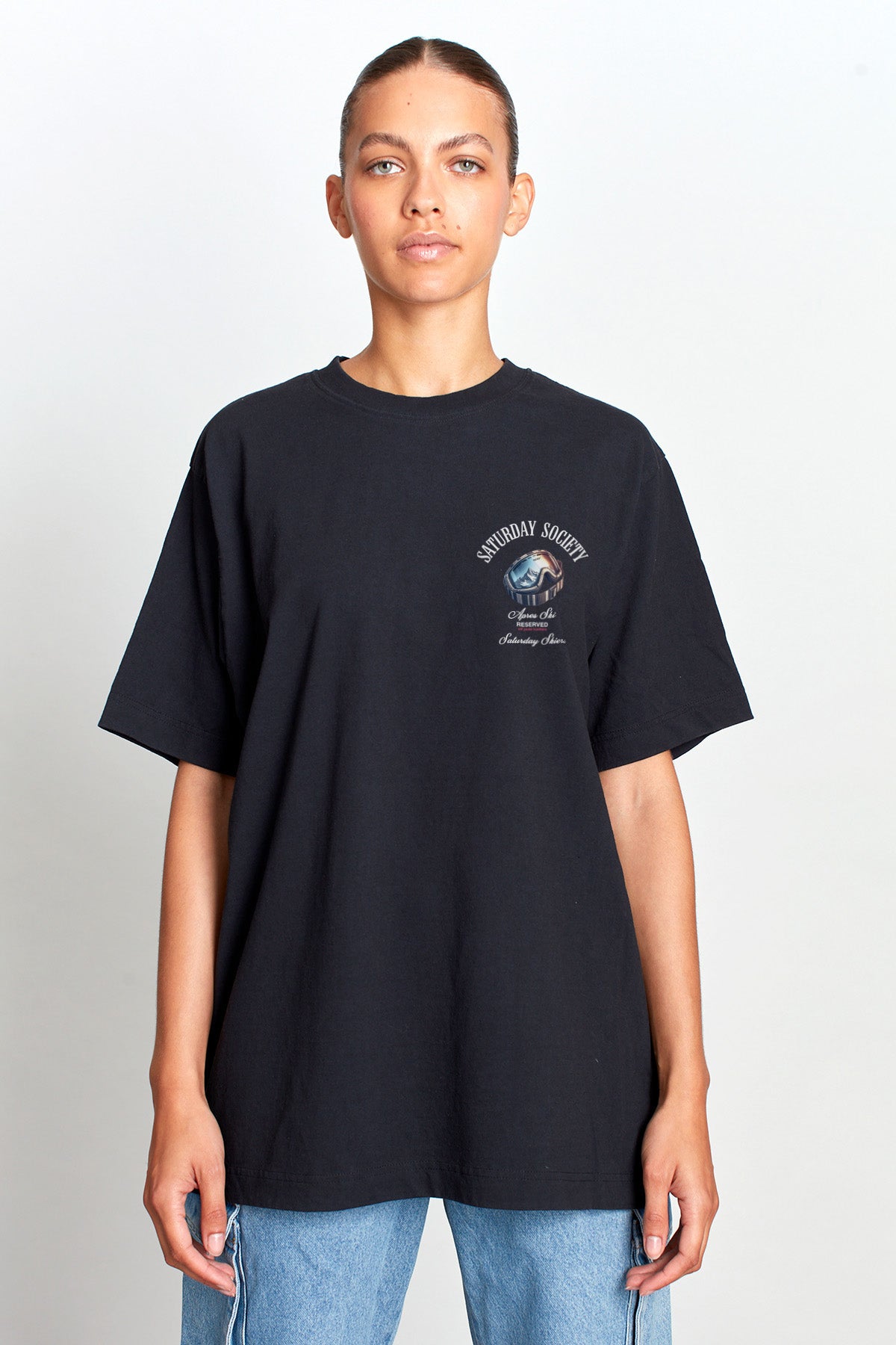 Saturday Society Meet Me On The Slopes T-shirt in Black