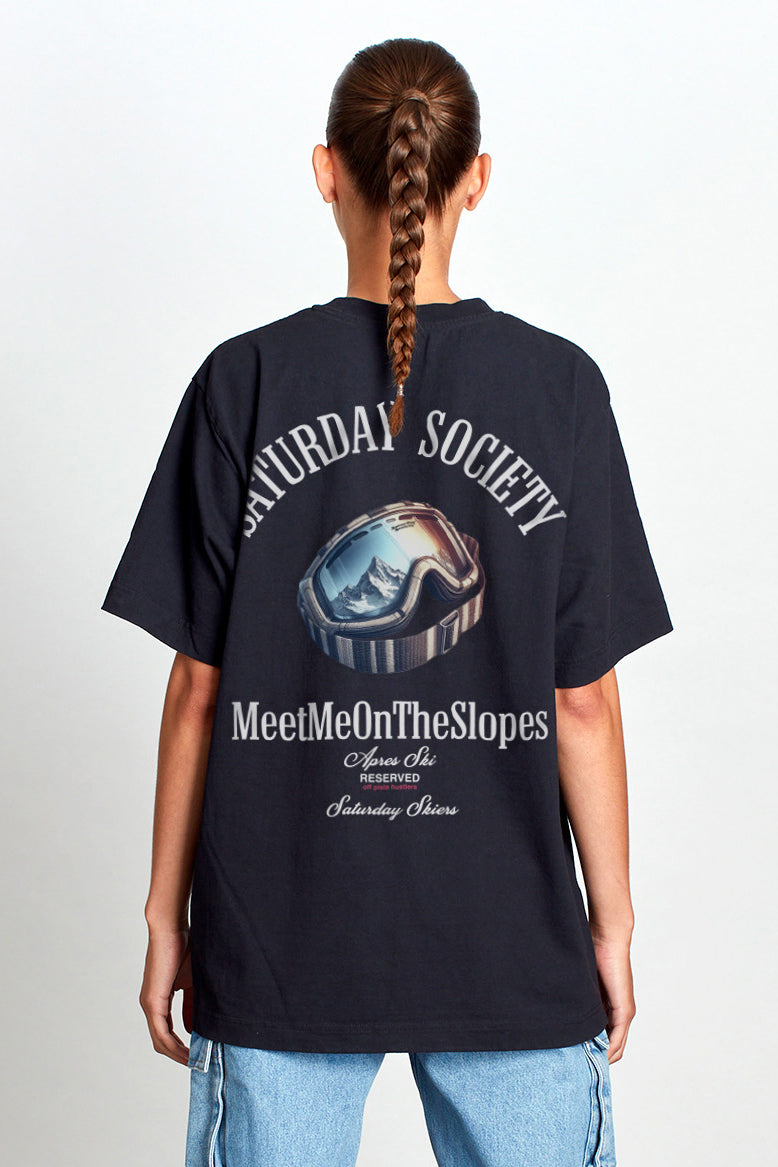Saturday Society Meet Me On The Slopes T-shirt in Black