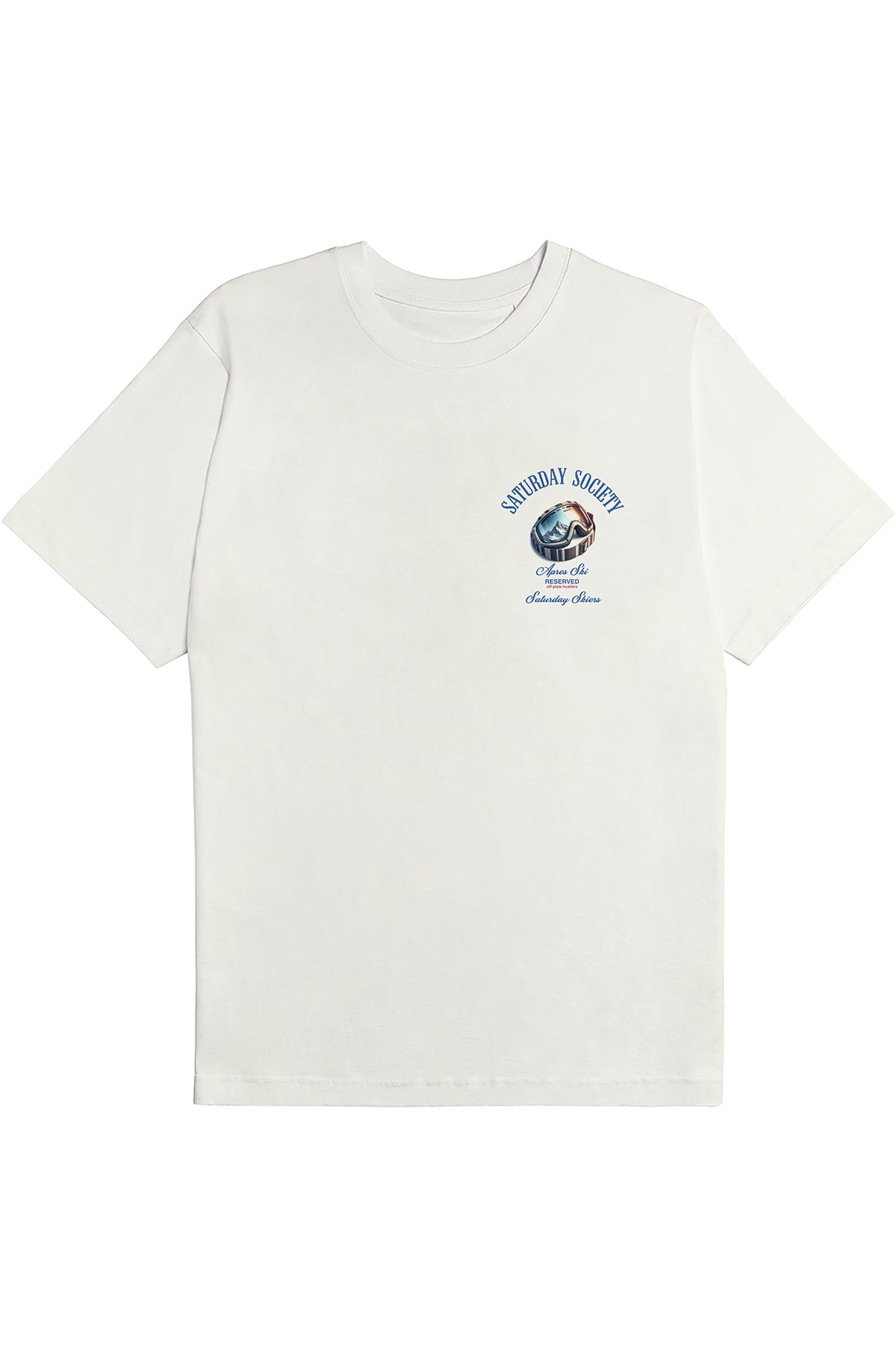 Saturday Society Meet Me On The Slopes T-shirt in Vintage White