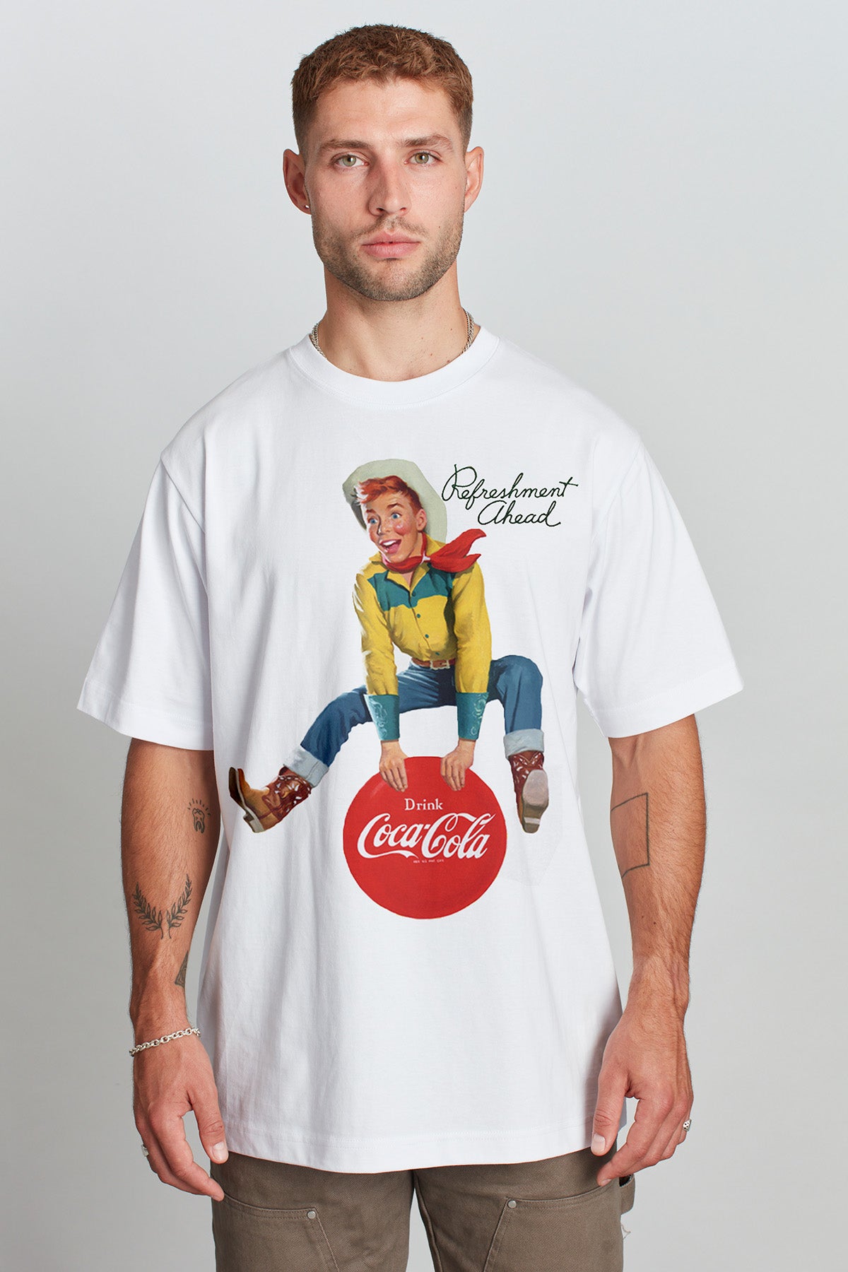 Coca-Cola Refreshment Ahead T-shirt in White