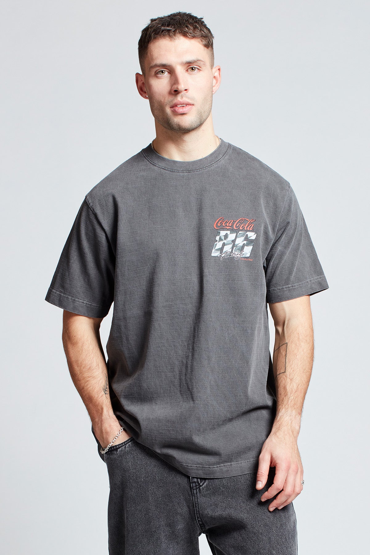 Coca-Cola Lights Out T-shirt in Washed Grey