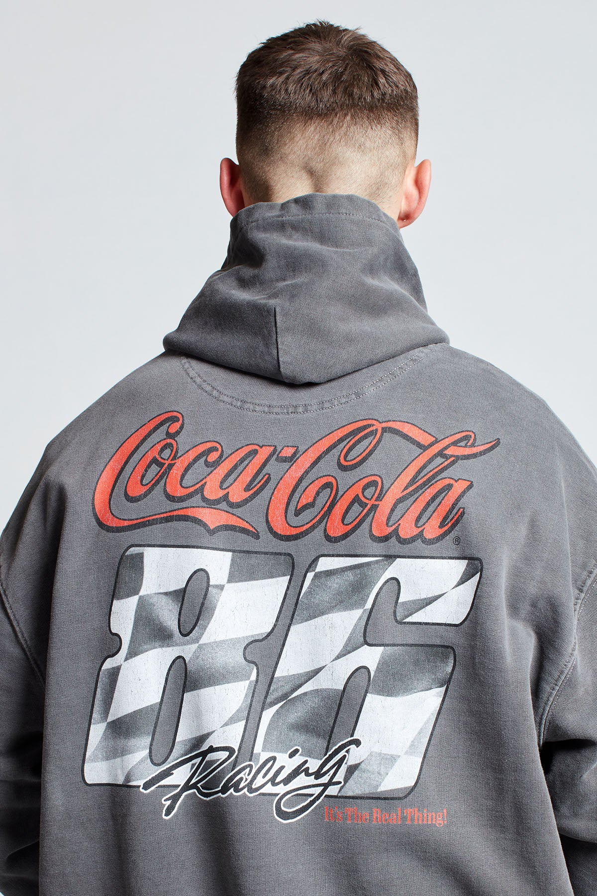 Coca-Cola Lights Out Hoodie in Washed Grey