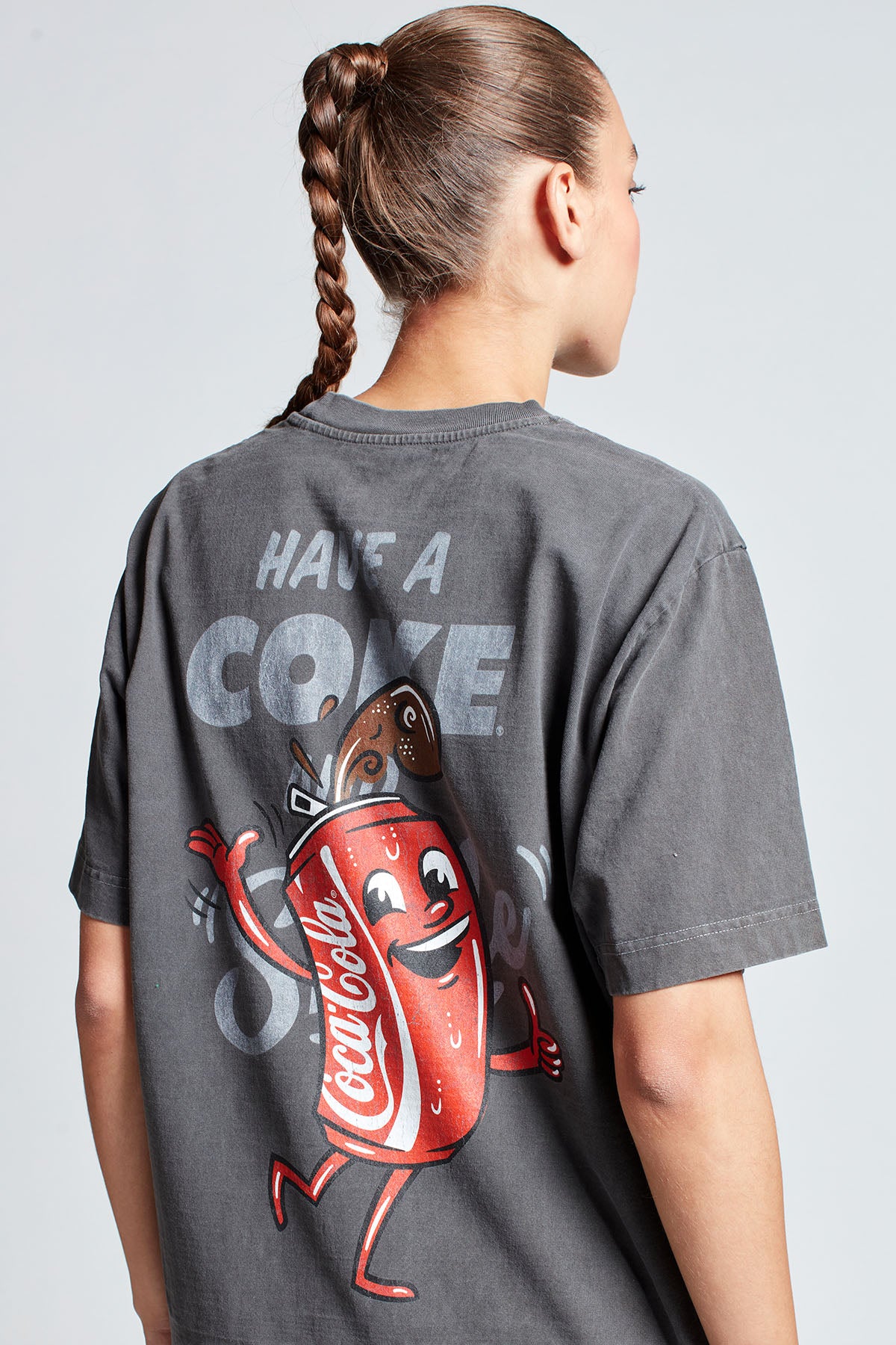 Coca-Cola Smile T-shirt in Washed Grey
