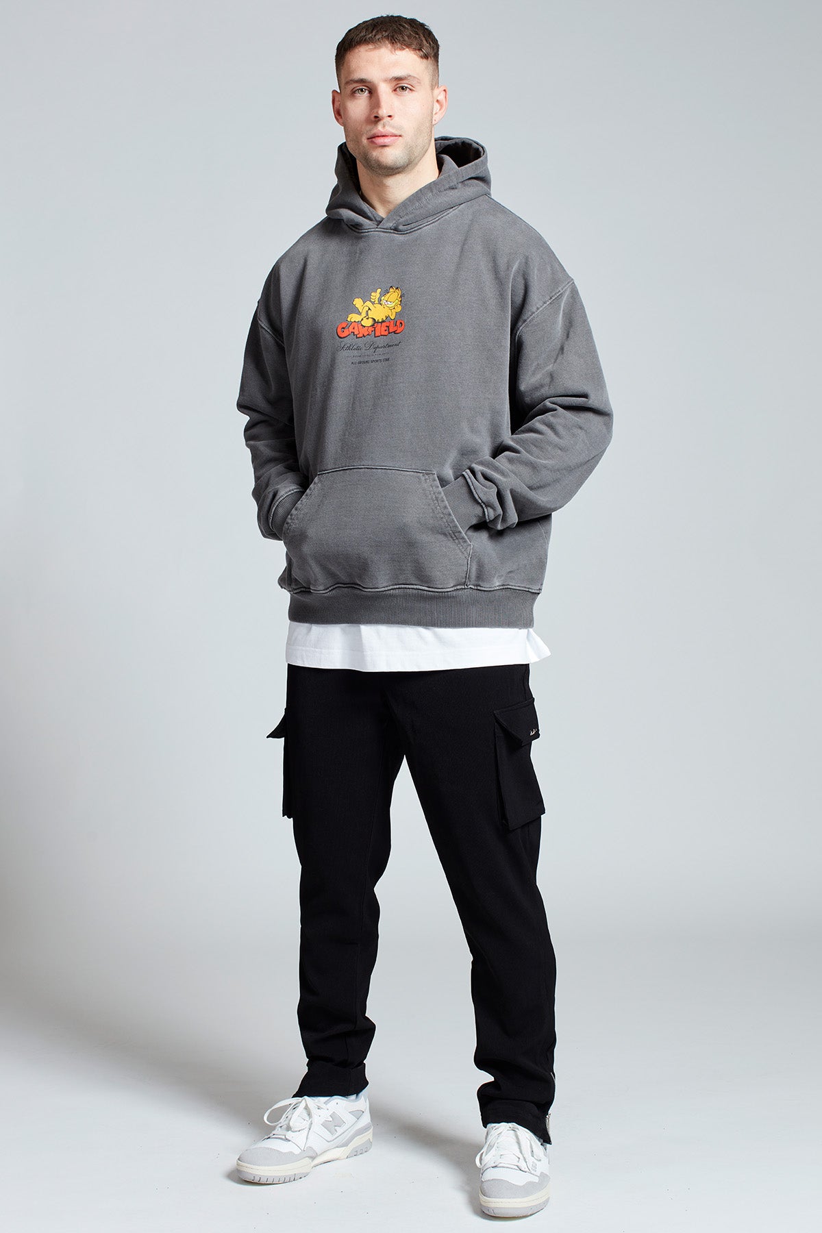 Garfield Just Chilling Hoodie in Washed Grey