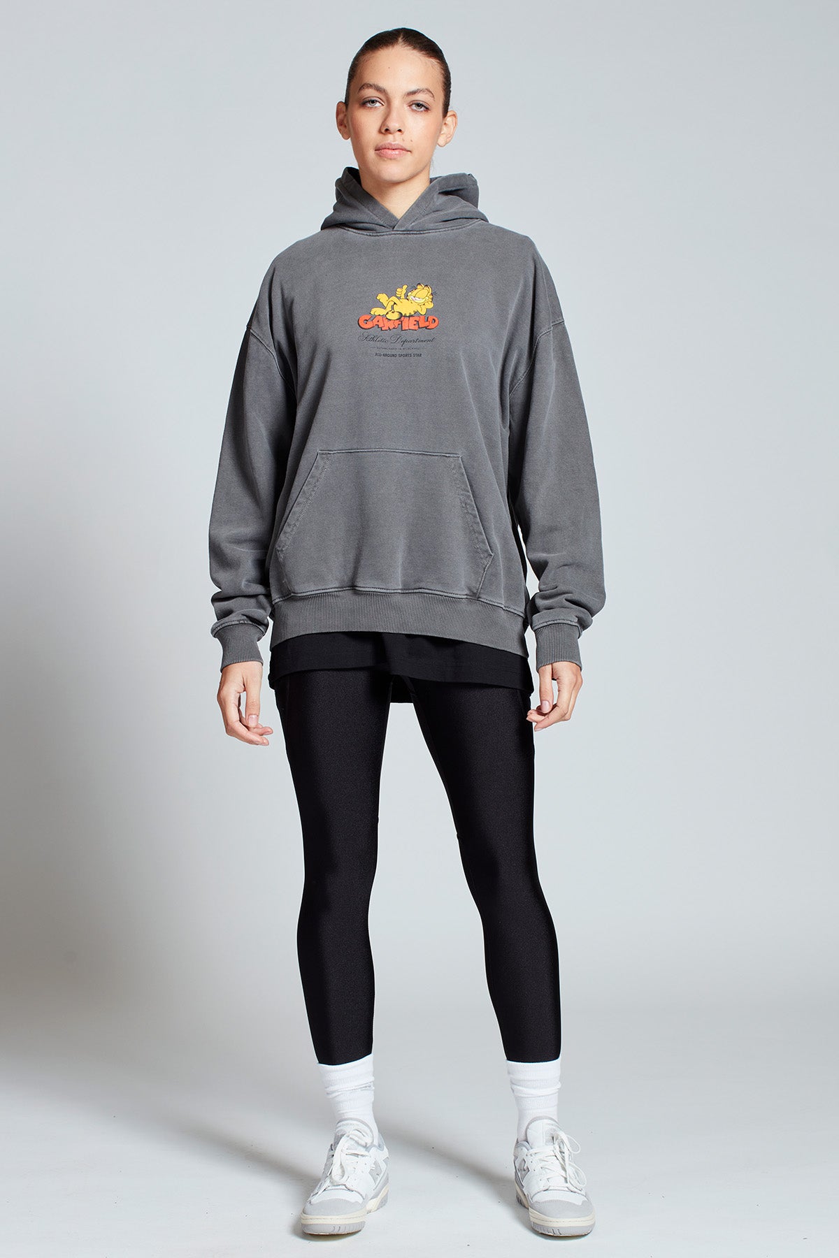 Garfield Just Chilling Hoodie in Washed Grey