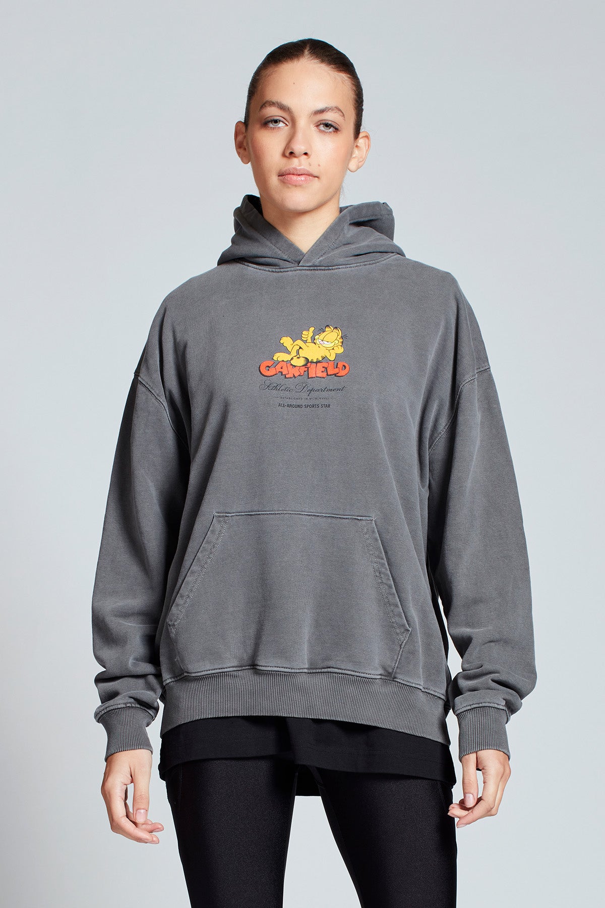 Garfield Just Chilling Hoodie in Washed Grey