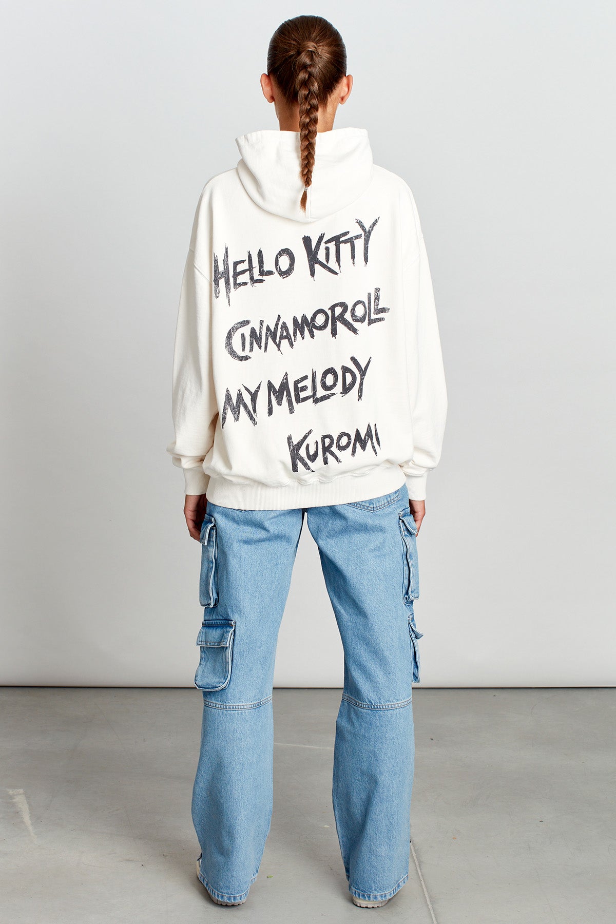 Hello Kitty And Friends Punk Rock Hoodie in Vintage White