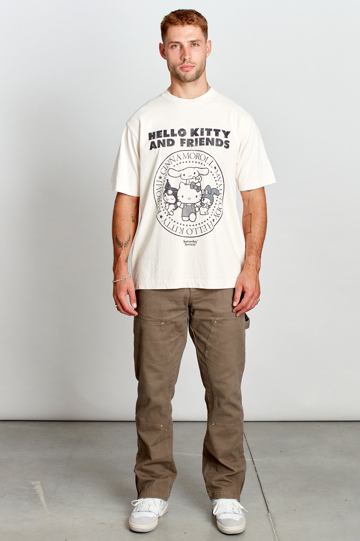 Hello Kitty And Friends Punk Rock T-shirt in Vintage White