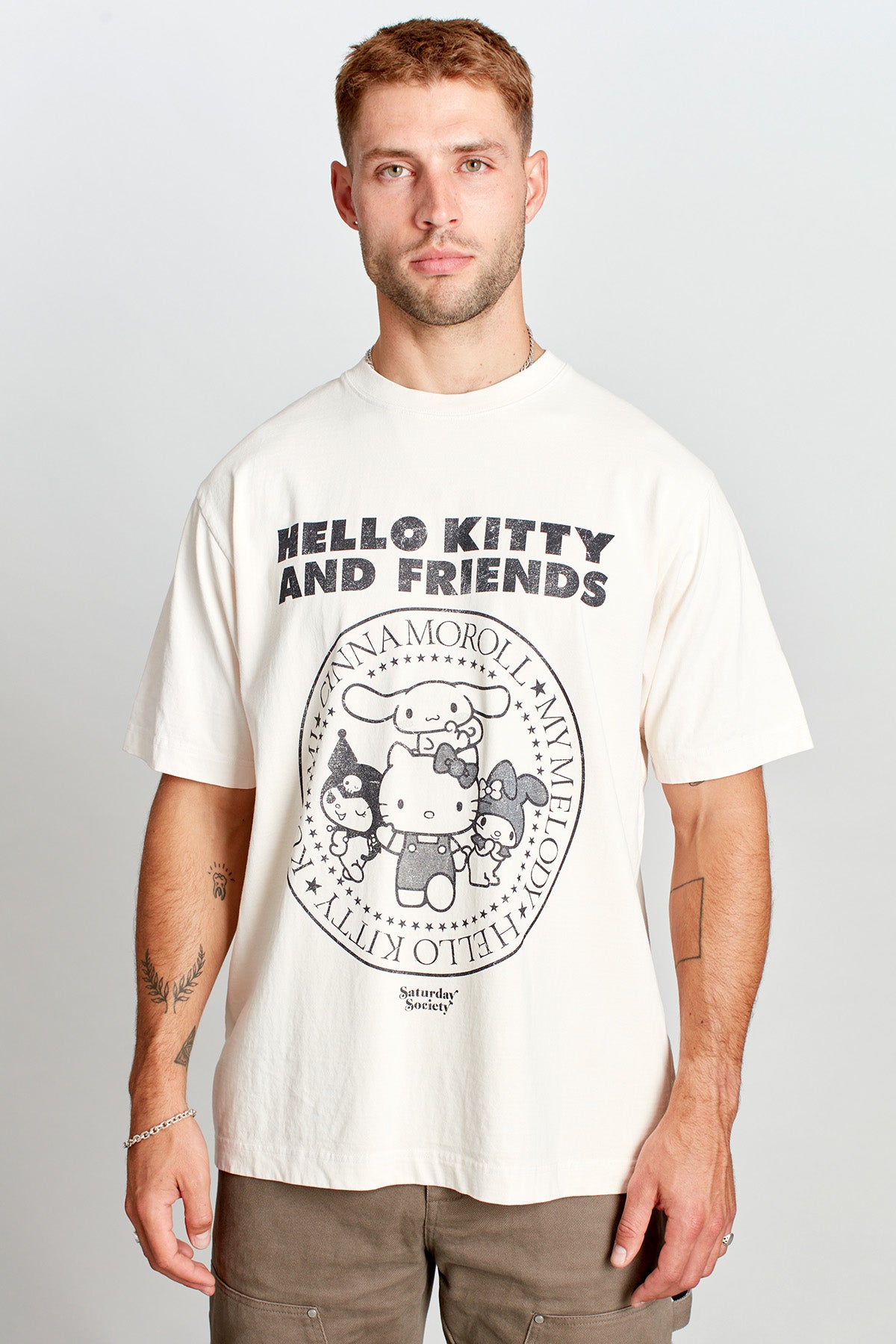 Hello Kitty And Friends Punk Rock T-shirt in Vintage White