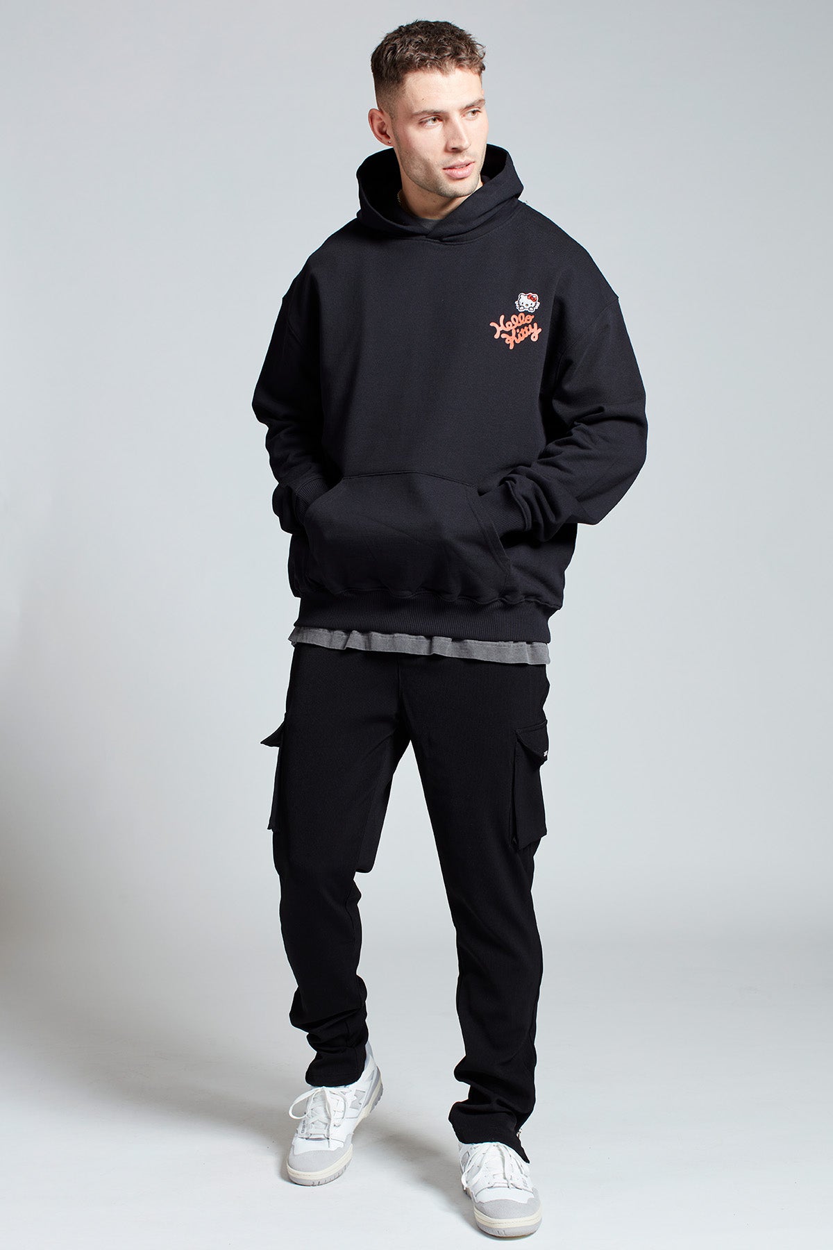 Hello Kitty Strawberry Milk Hoodie in Black