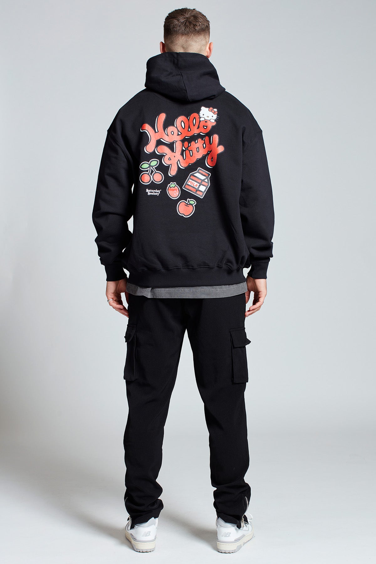 Hello Kitty Strawberry Milk Hoodie in Black