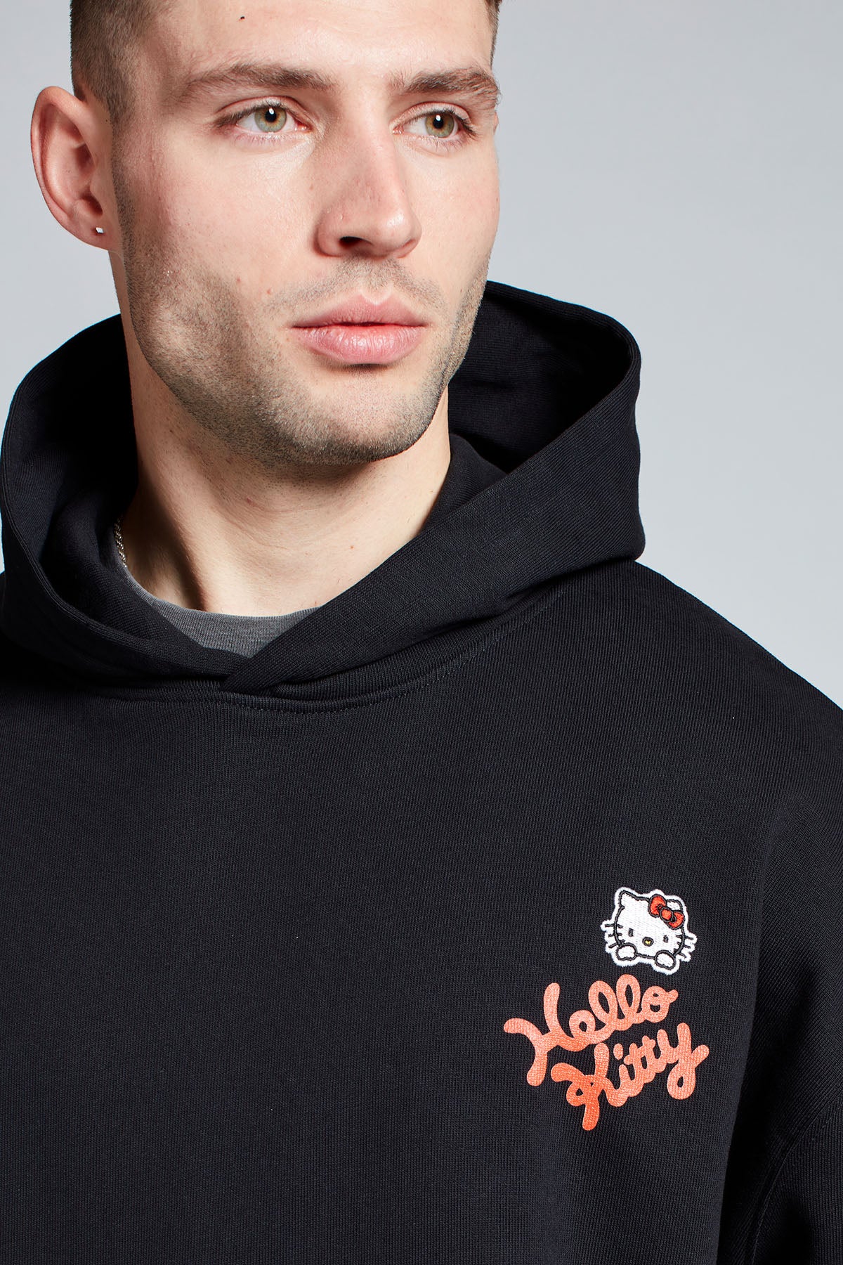 Hello Kitty Strawberry Milk Hoodie in Black