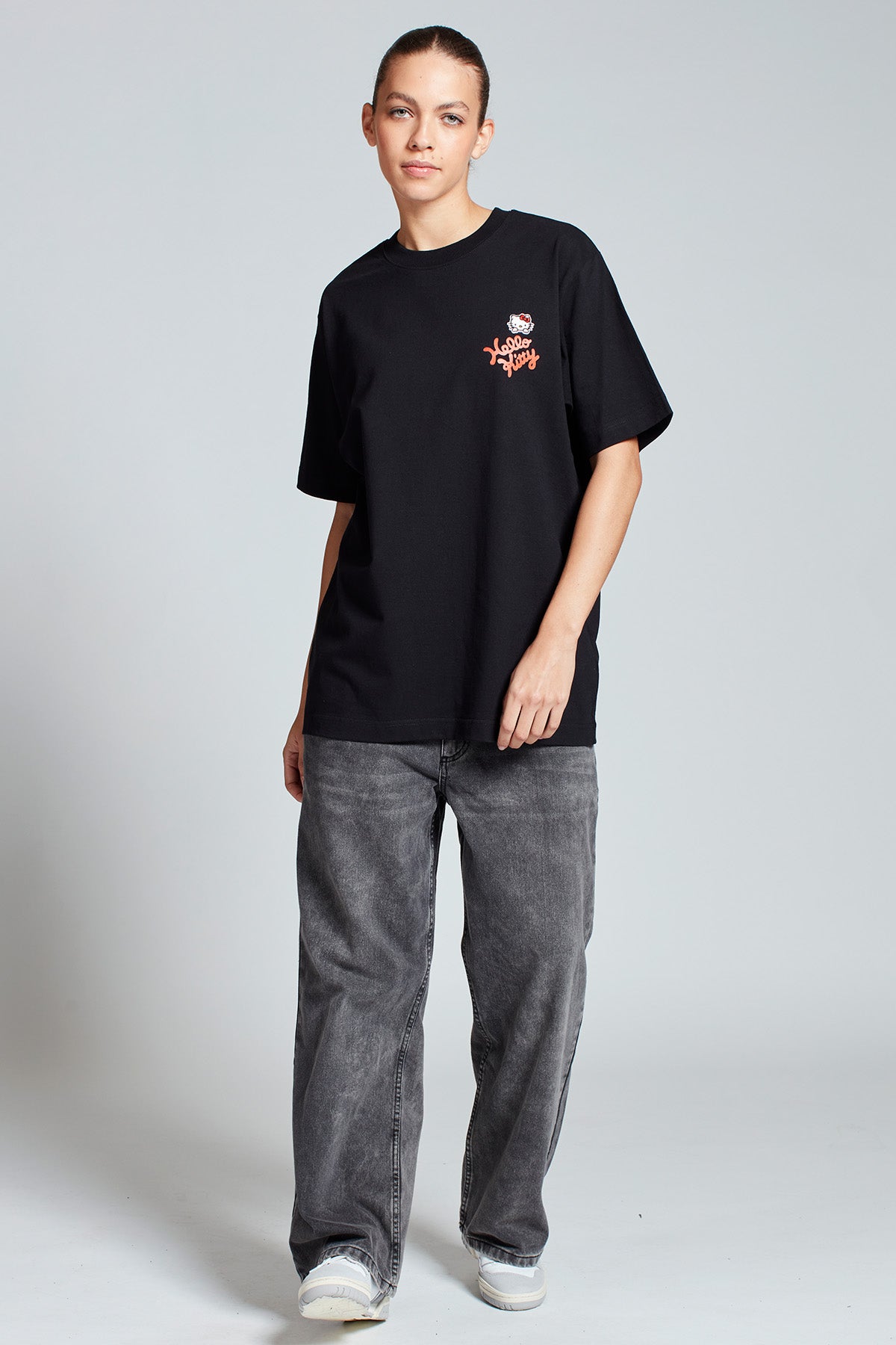 Hello Kitty Strawberry Milk T-shirt in Black