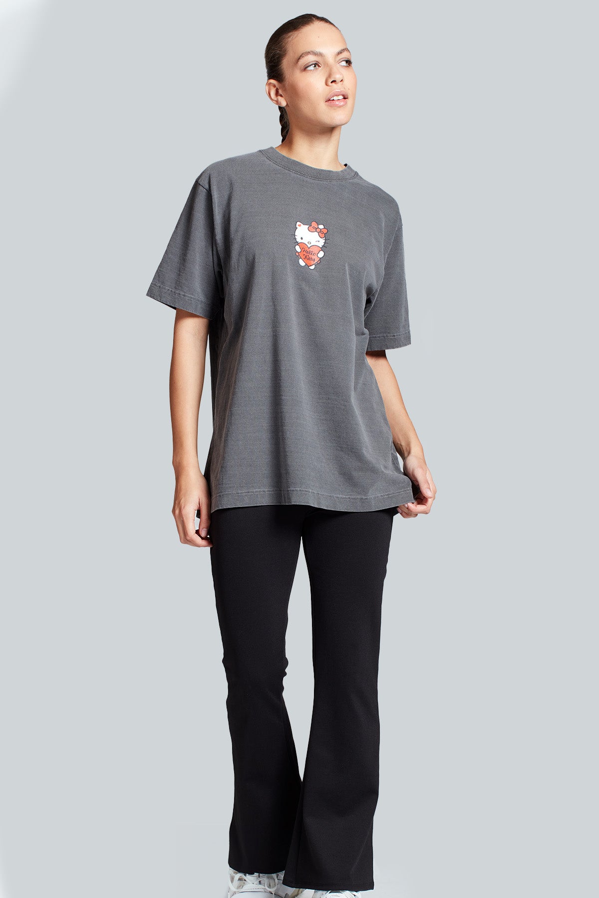 Hello Kitty Love Club T-shirt in Washed Grey