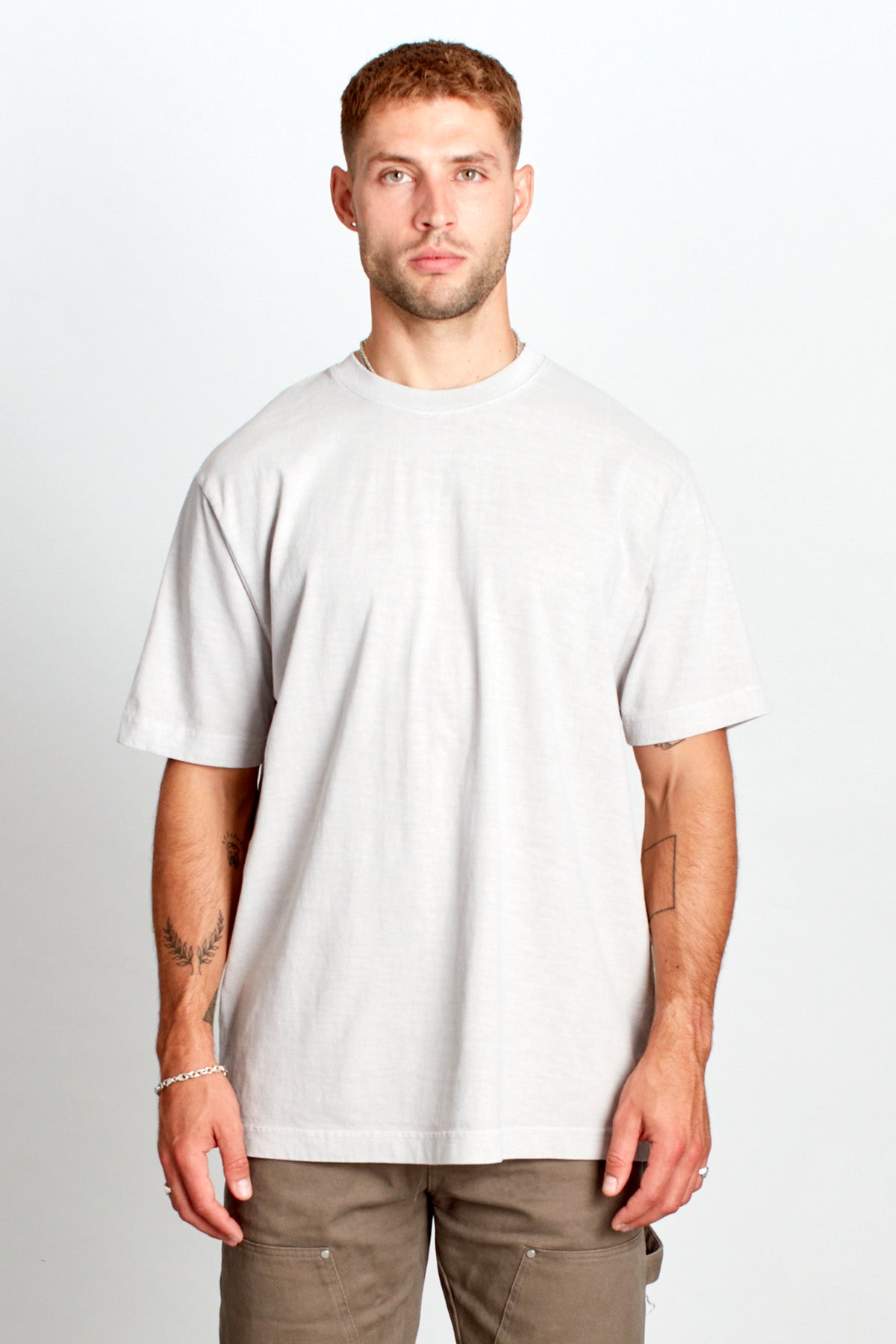 Saturday Society Minimals T-shirt in Washed Stone