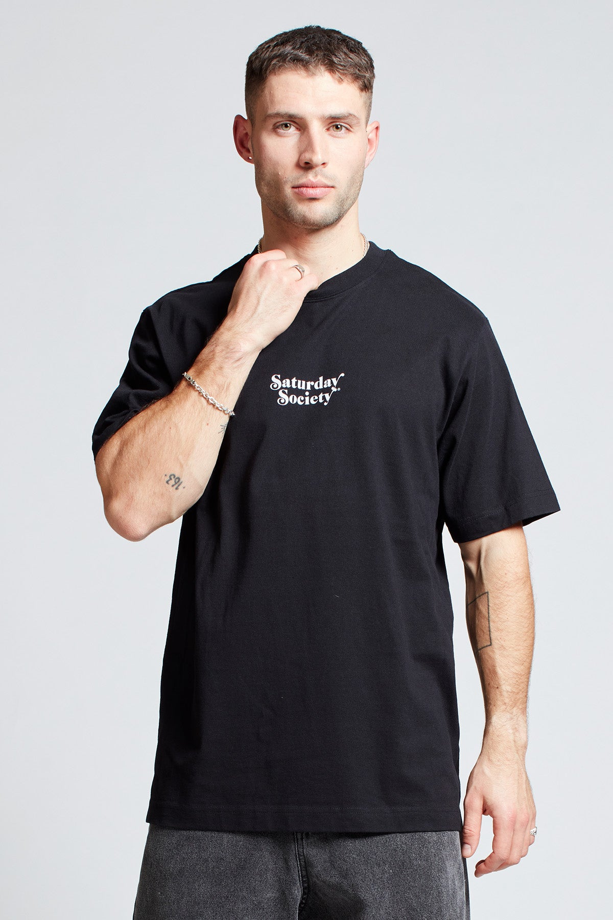 Saturday Society Logo T-shirt in Black