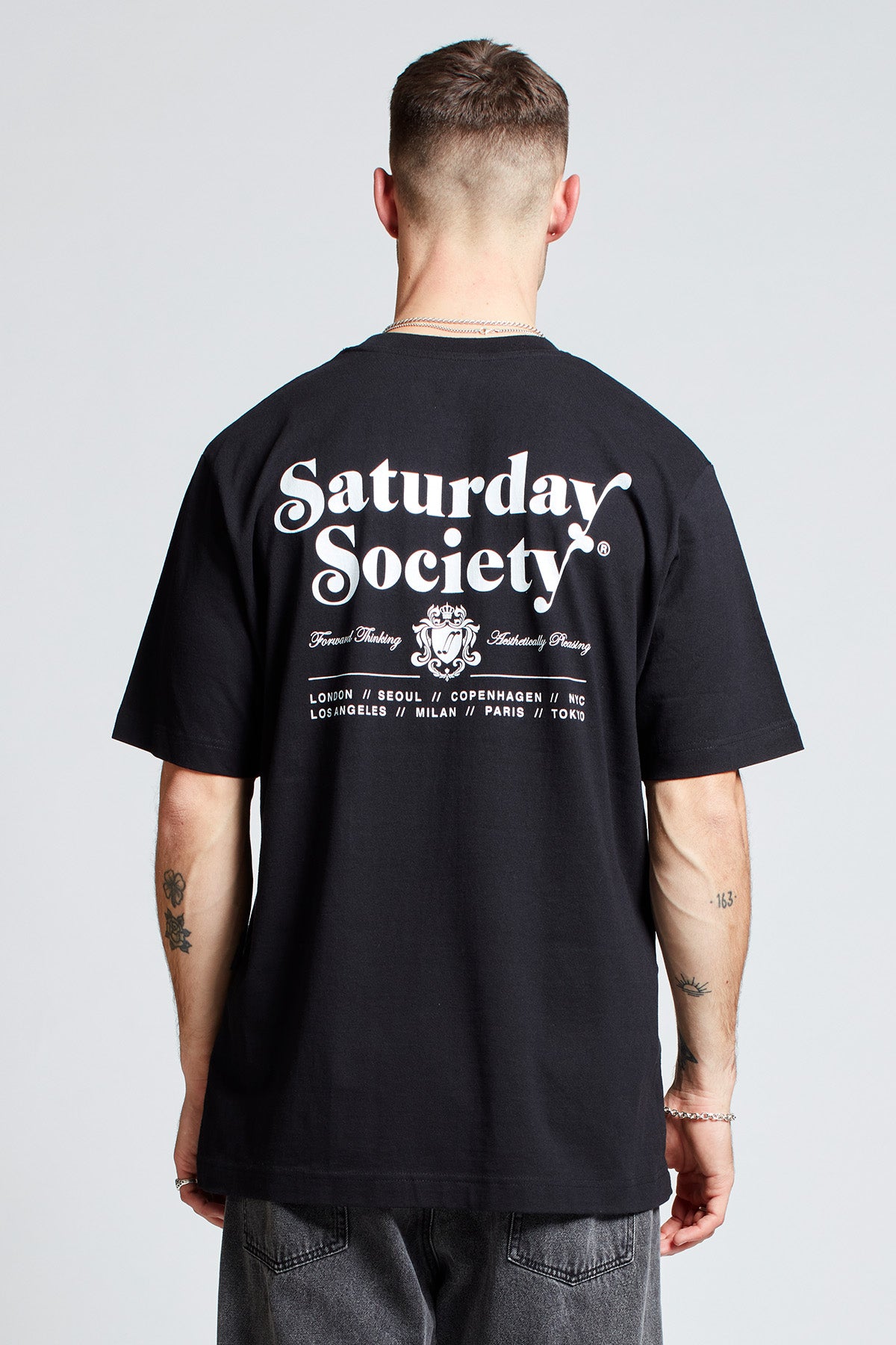 Saturday Society Logo T-shirt in Black