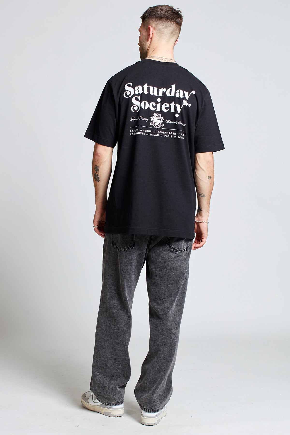 Saturday Society Logo T-shirt in Black