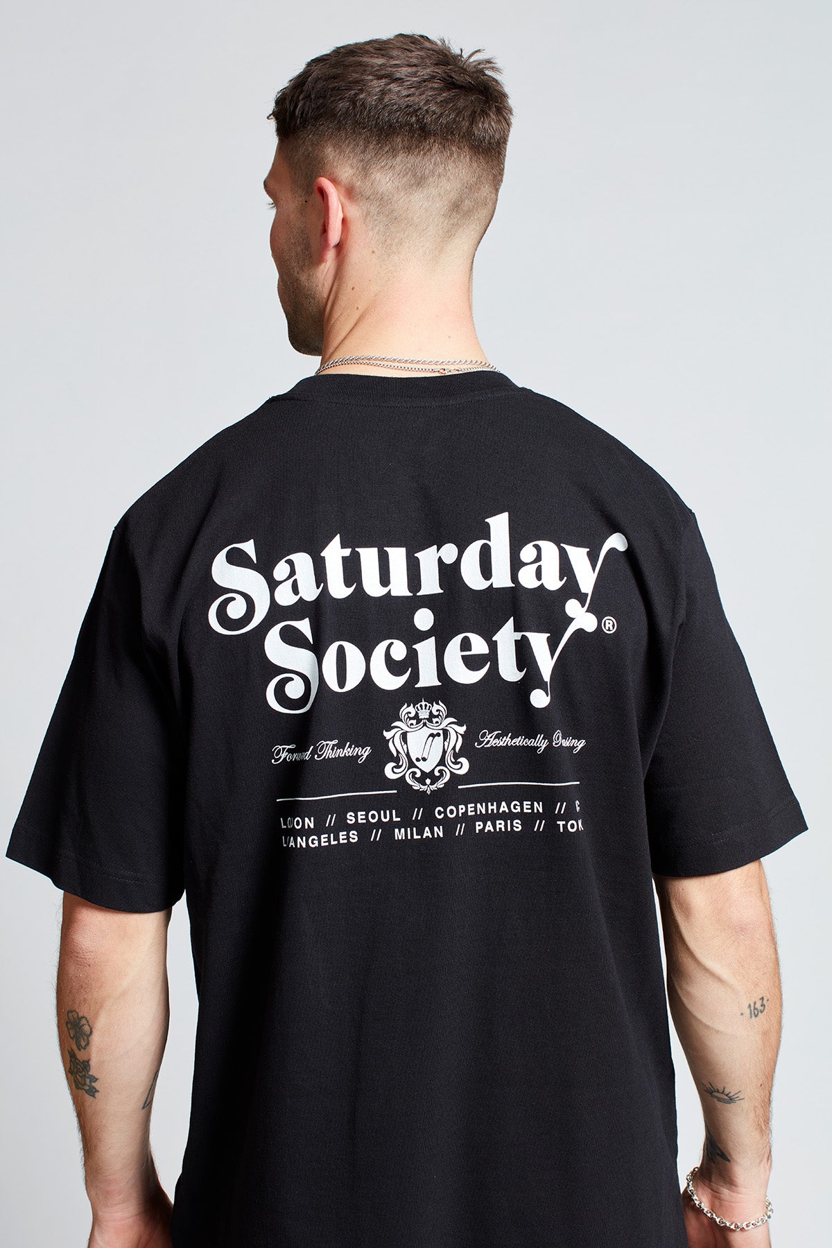 Saturday Society Logo T-shirt in Black