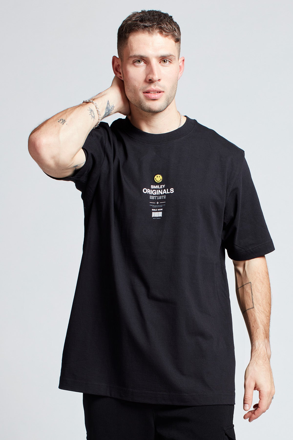 Smiley Originals® Smile More T-shirt in Black
