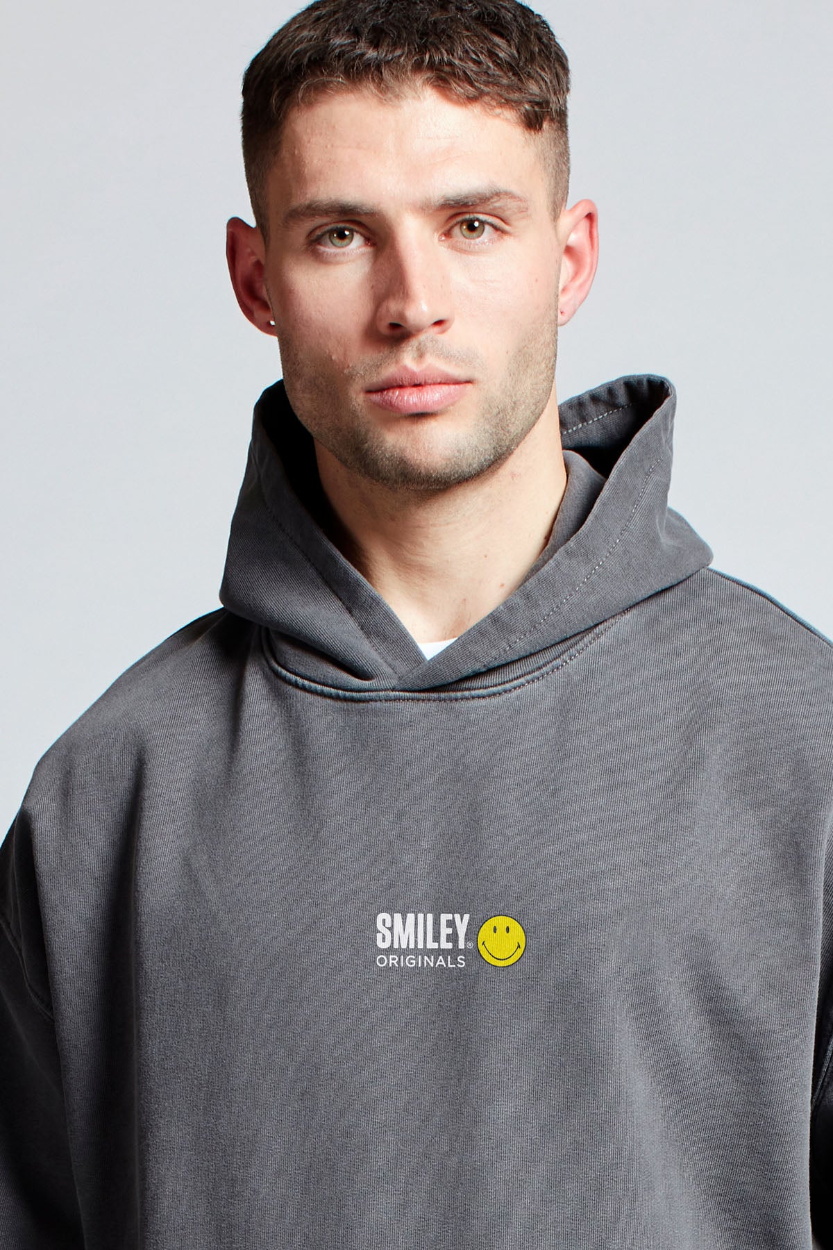 Smiley Originals® Special Delivery Hoodie in Washed Grey