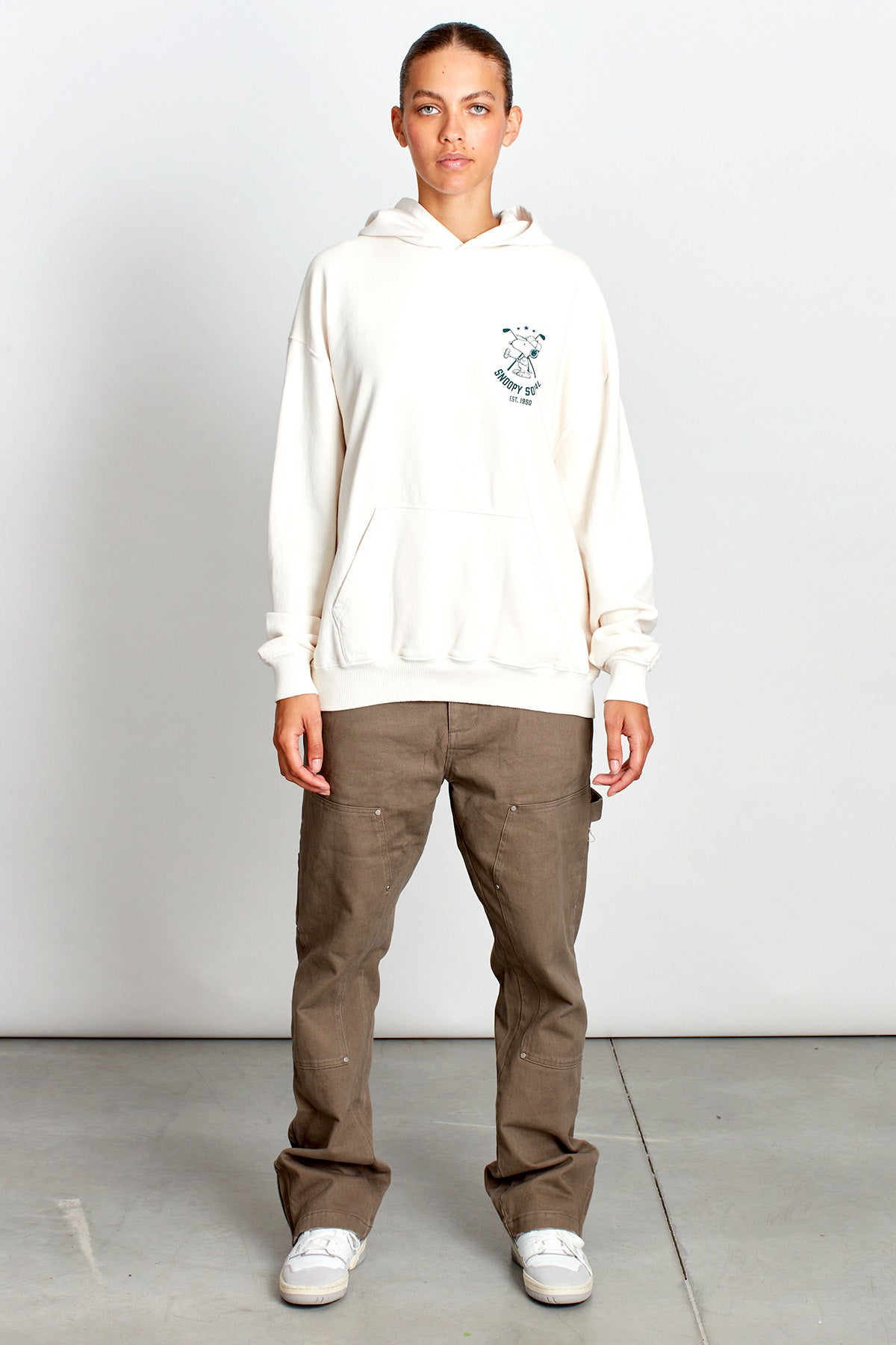 Snoopy Social Hole In One Hoodie in Vintage White