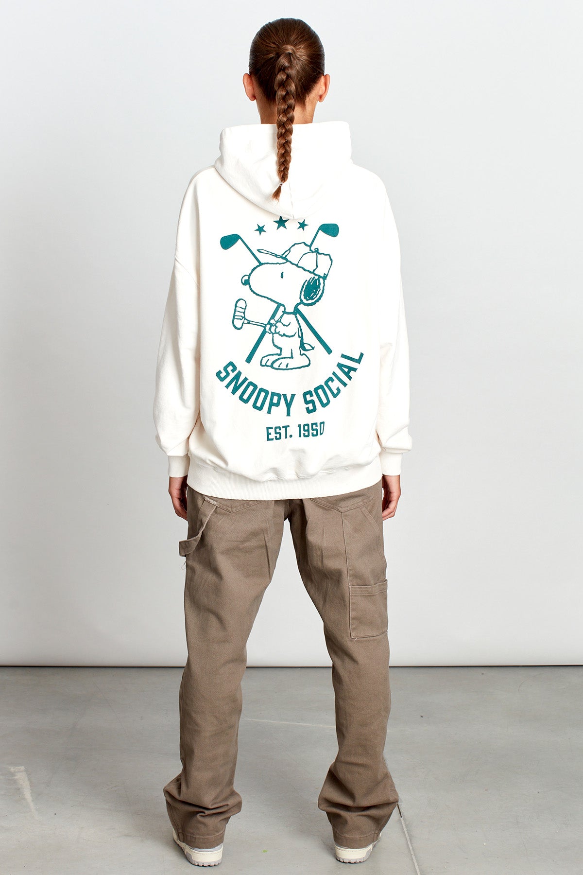 Snoopy Social Hole In One Hoodie in Vintage White