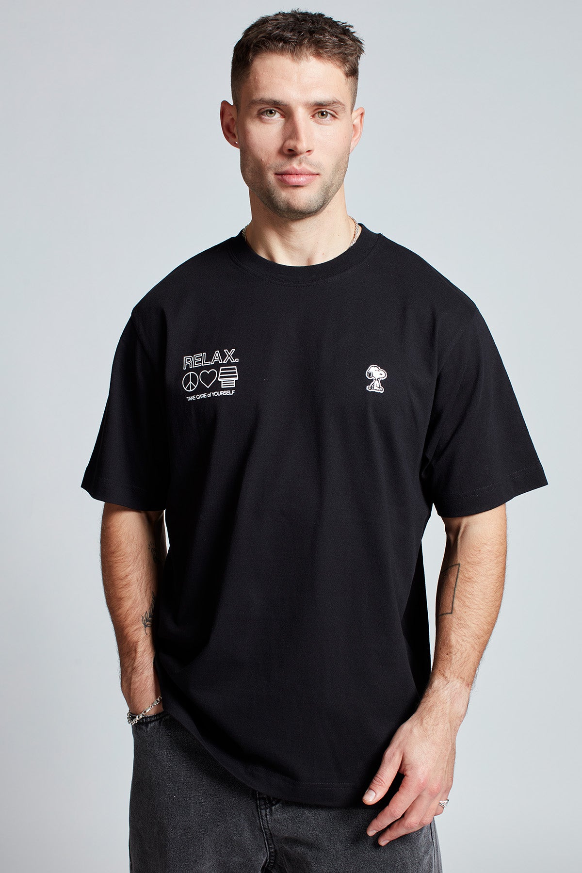 Snoopy Slow Down T-shirt in Black