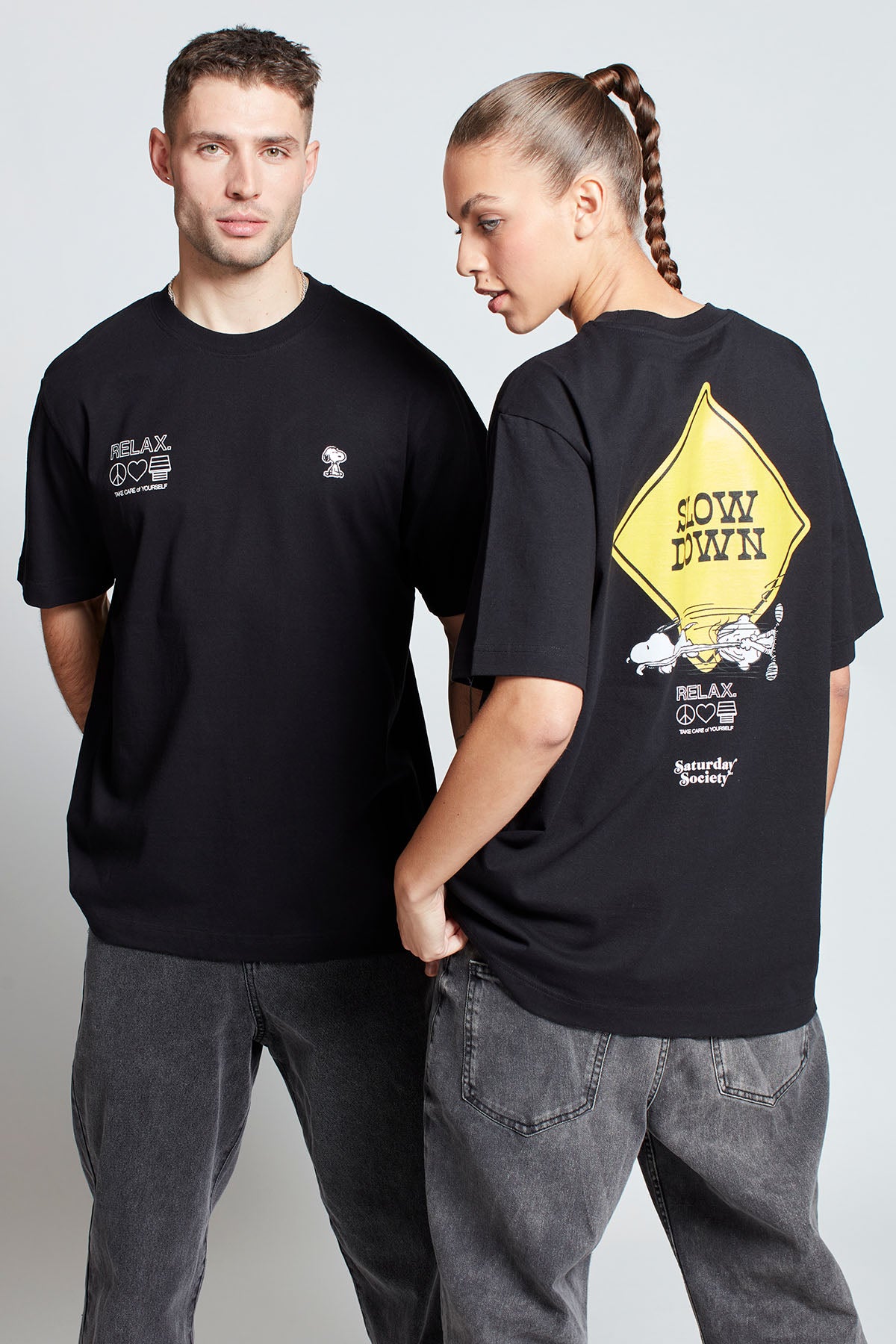 Snoopy Slow Down T-shirt in Black