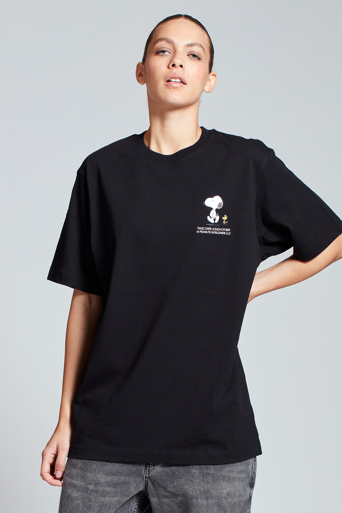 Snoopy Hometown Hero T-shirt in Black