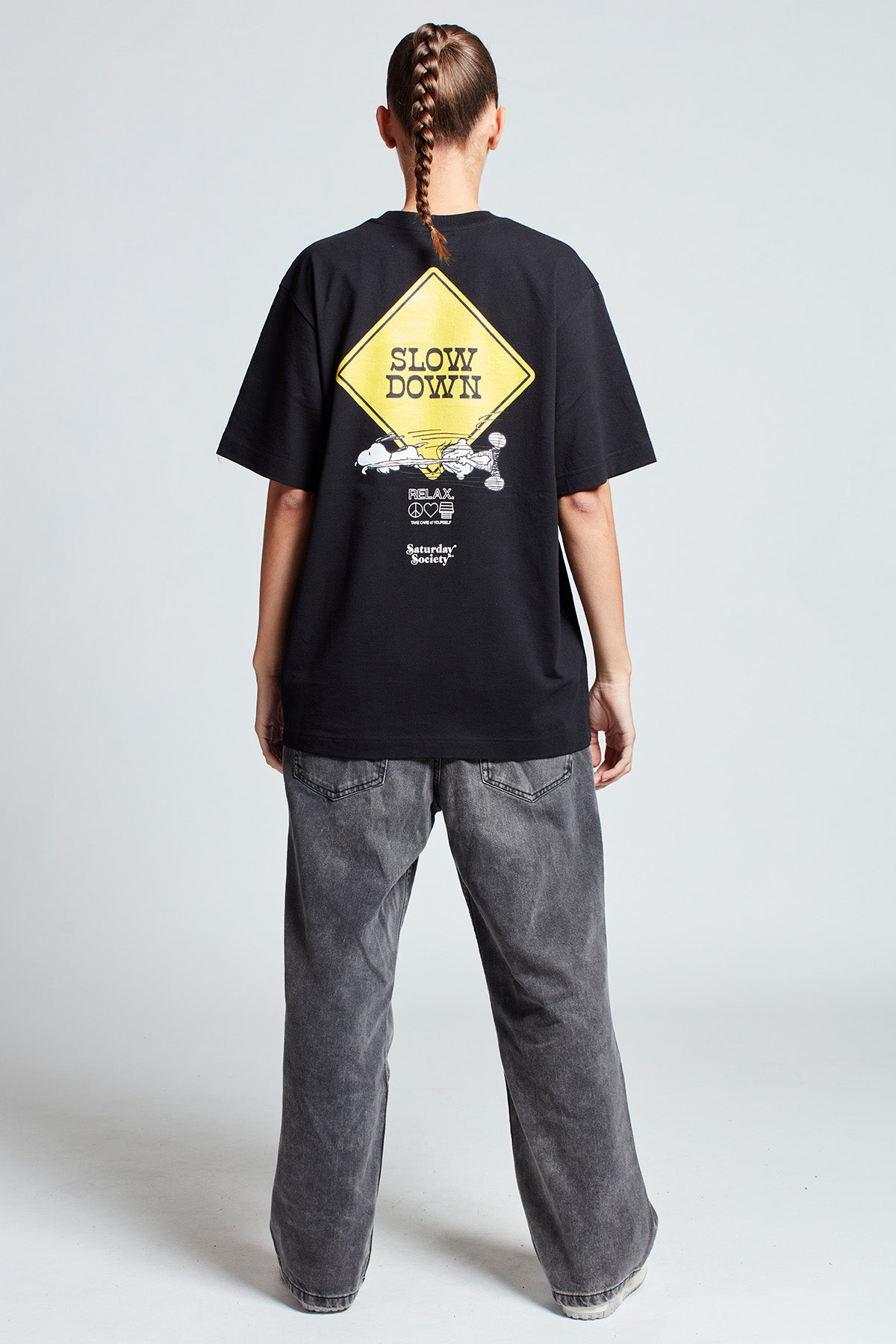 Snoopy Slow Down T-shirt in Black