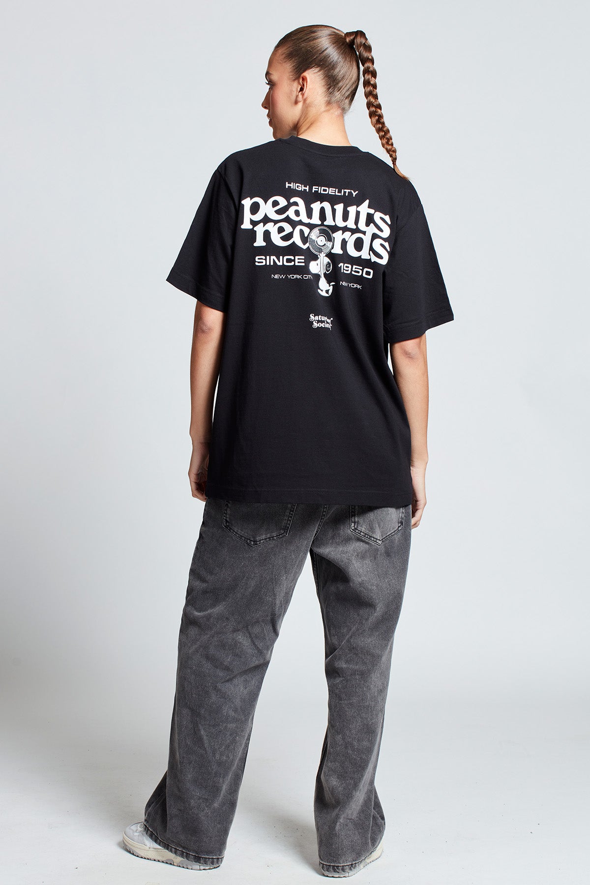 Snoopy Peanuts Records T-shirt in Black