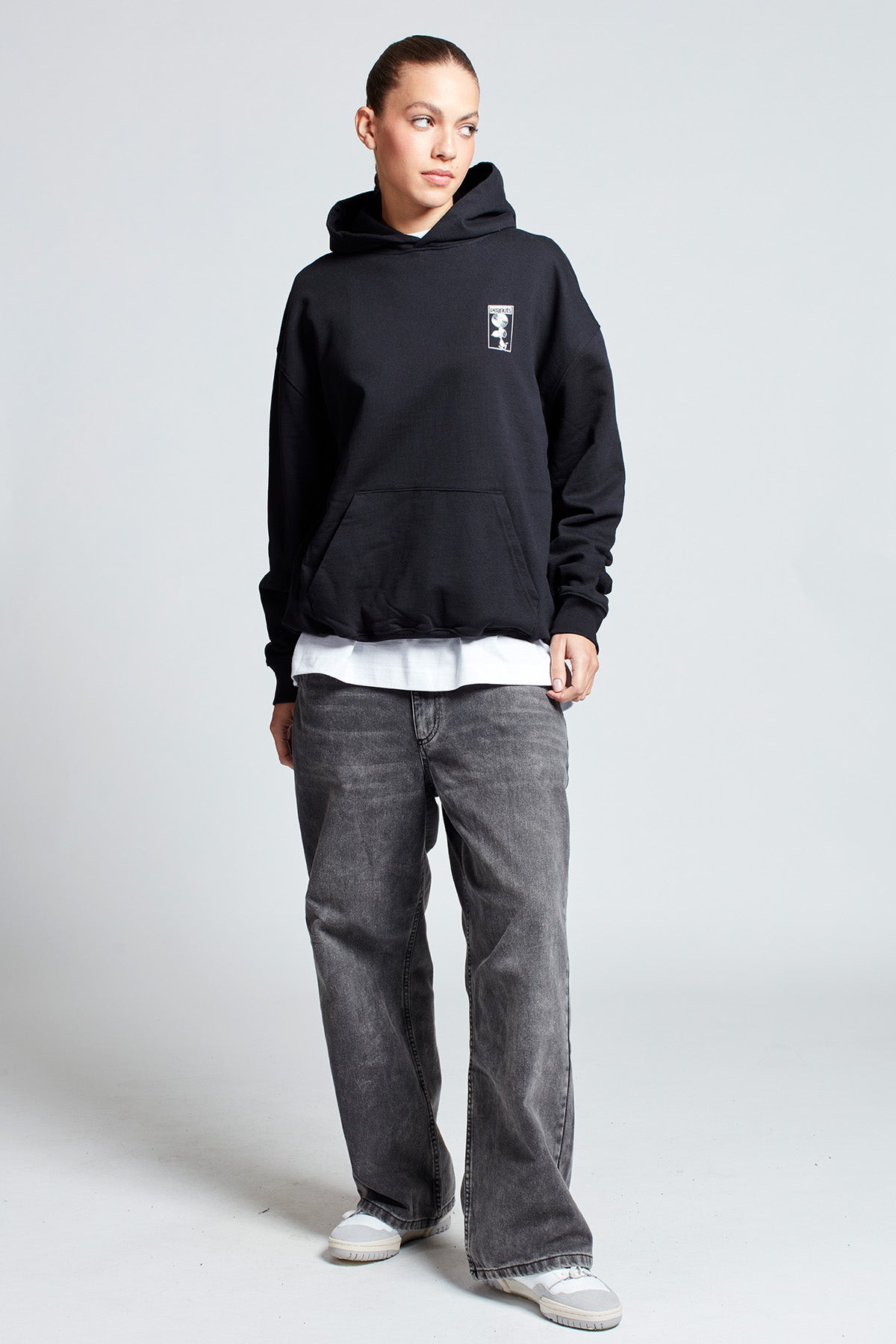 Snoopy Peanuts Records Hoodie in Black