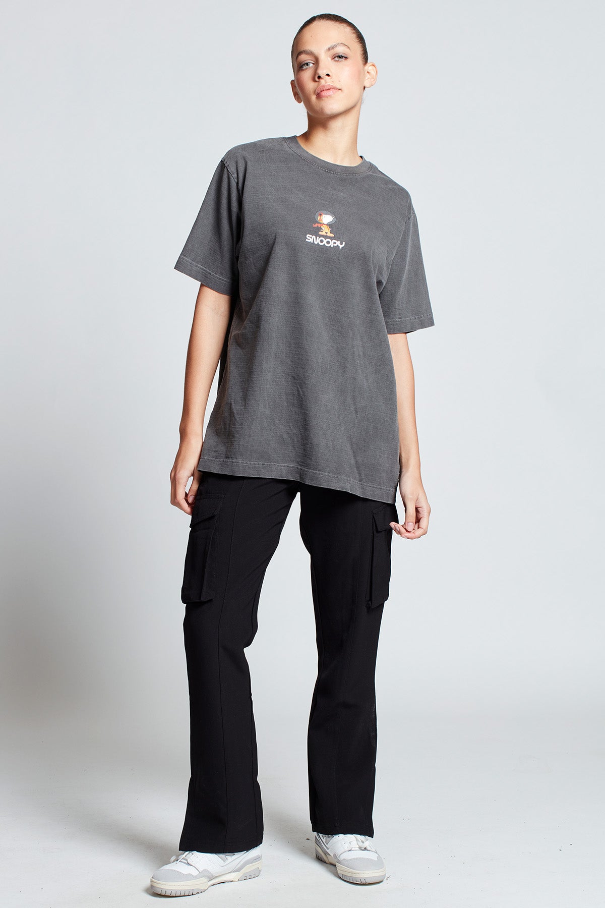 Snoopy Moon Landing T-shirt in Washed Grey
