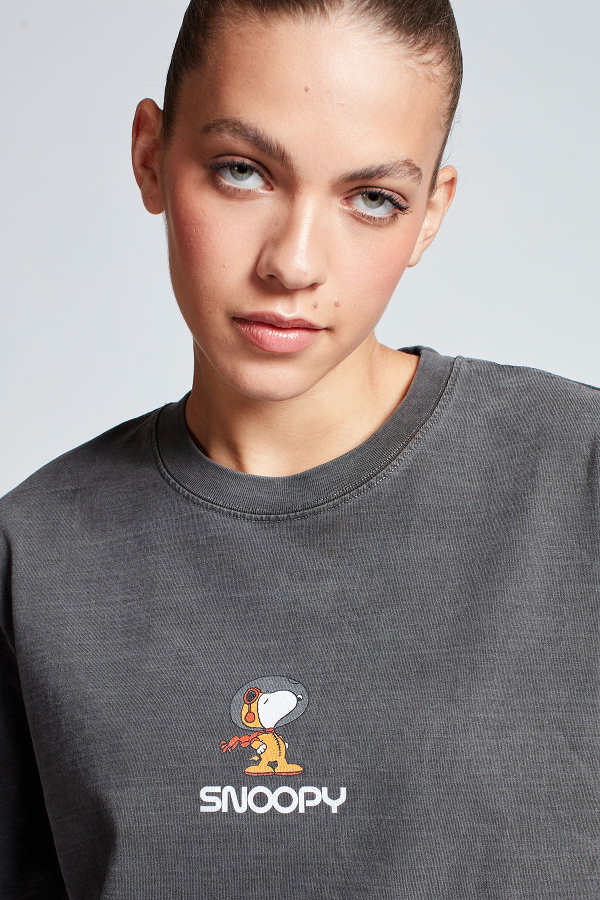 Snoopy Moon Landing T-shirt in Washed Grey