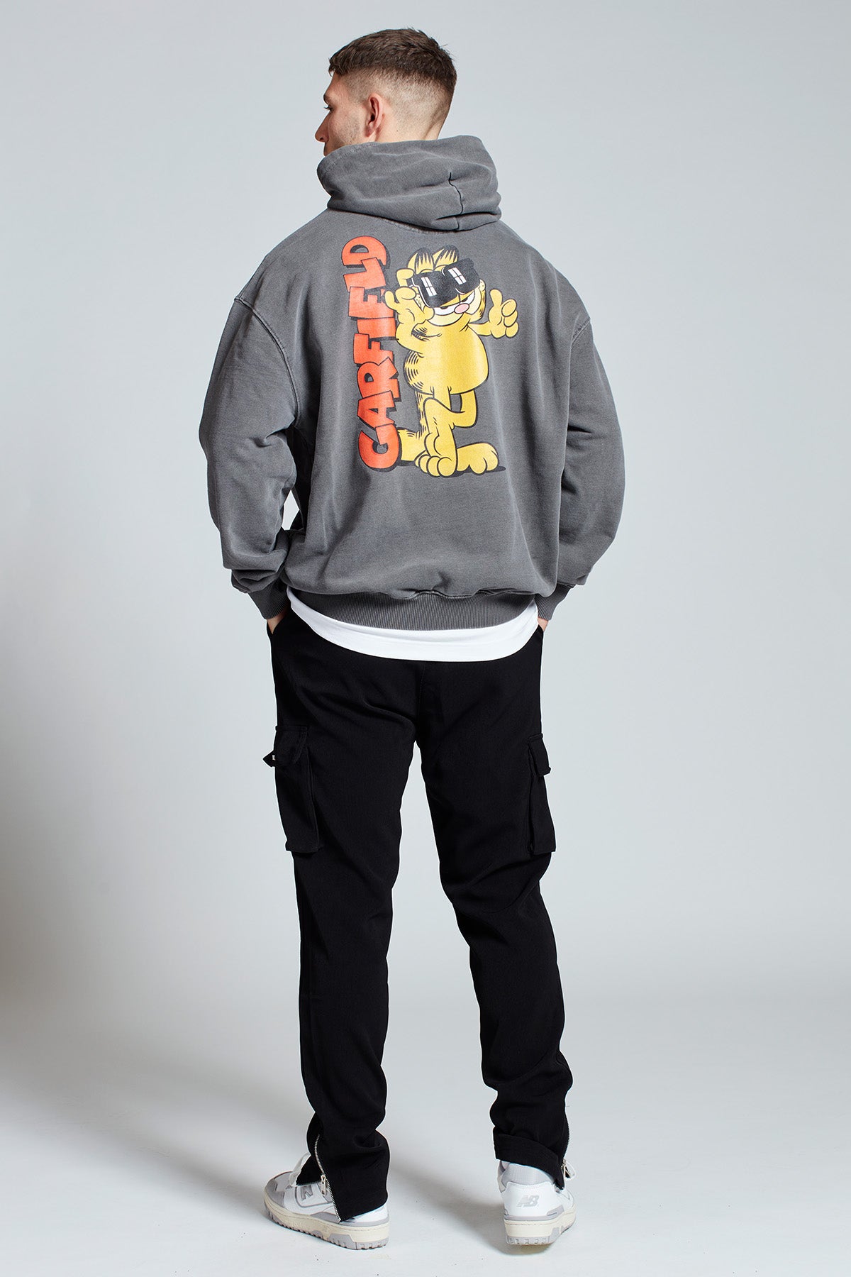Garfield Just Chilling Hoodie in Washed Grey