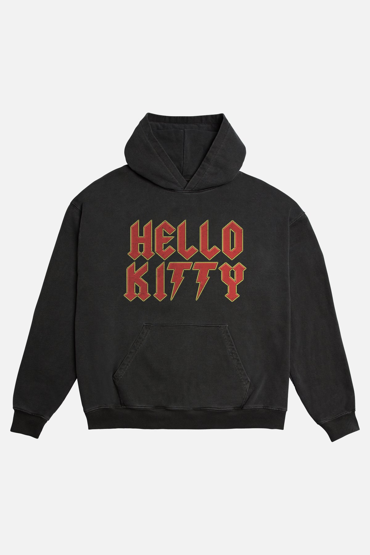 Hello Kitty Feline Fury Hoodie in Washed Black